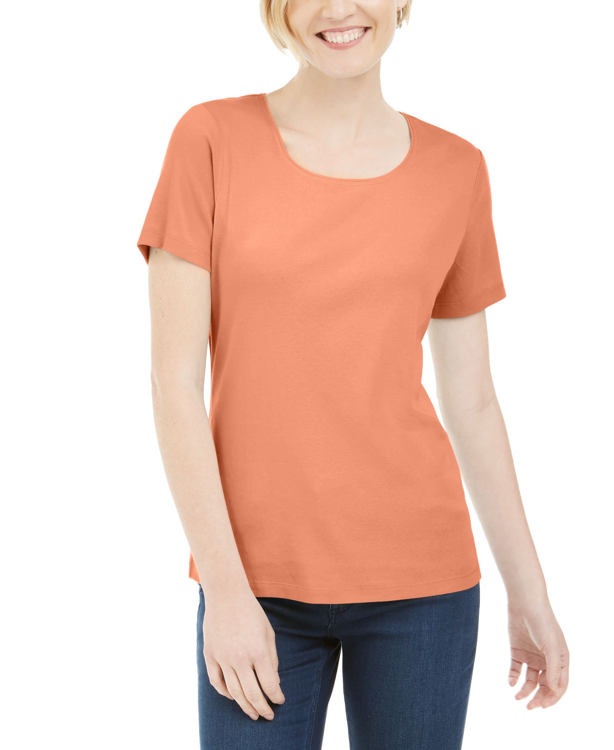 Short Sleeve Scoop Neck Top