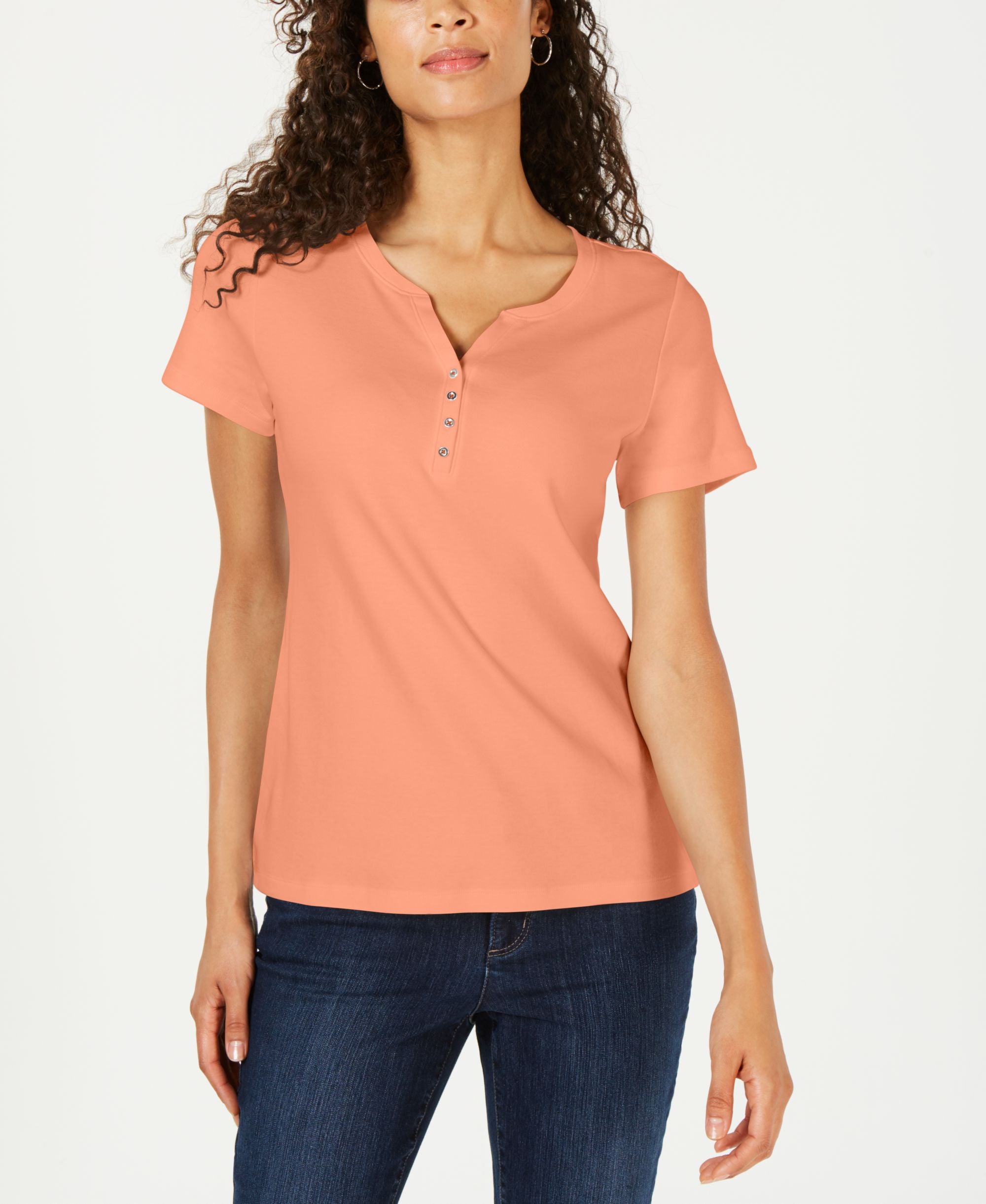 Short Sleeve Henley Top