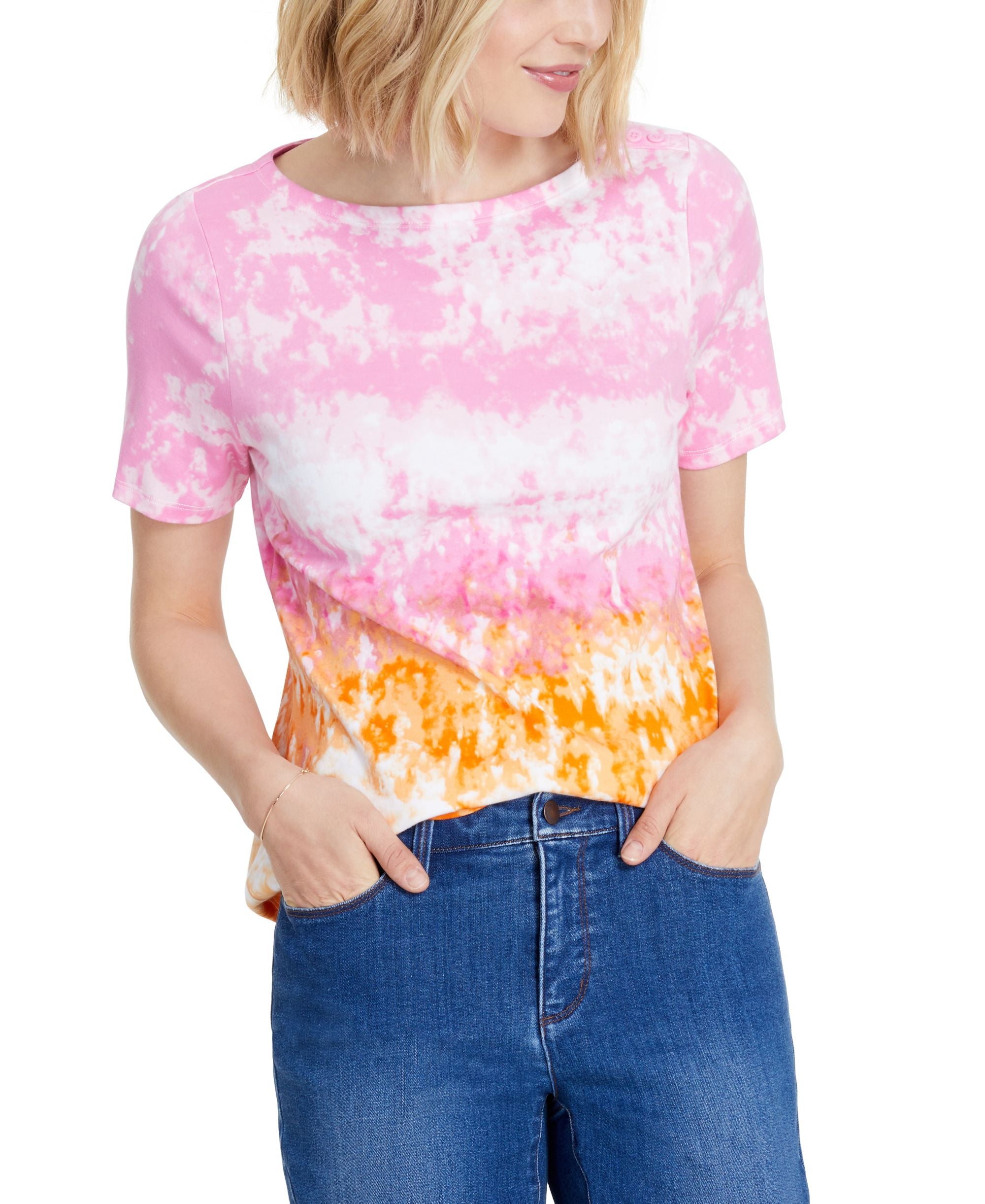 Charter Club Cotton Tie Dyed Top