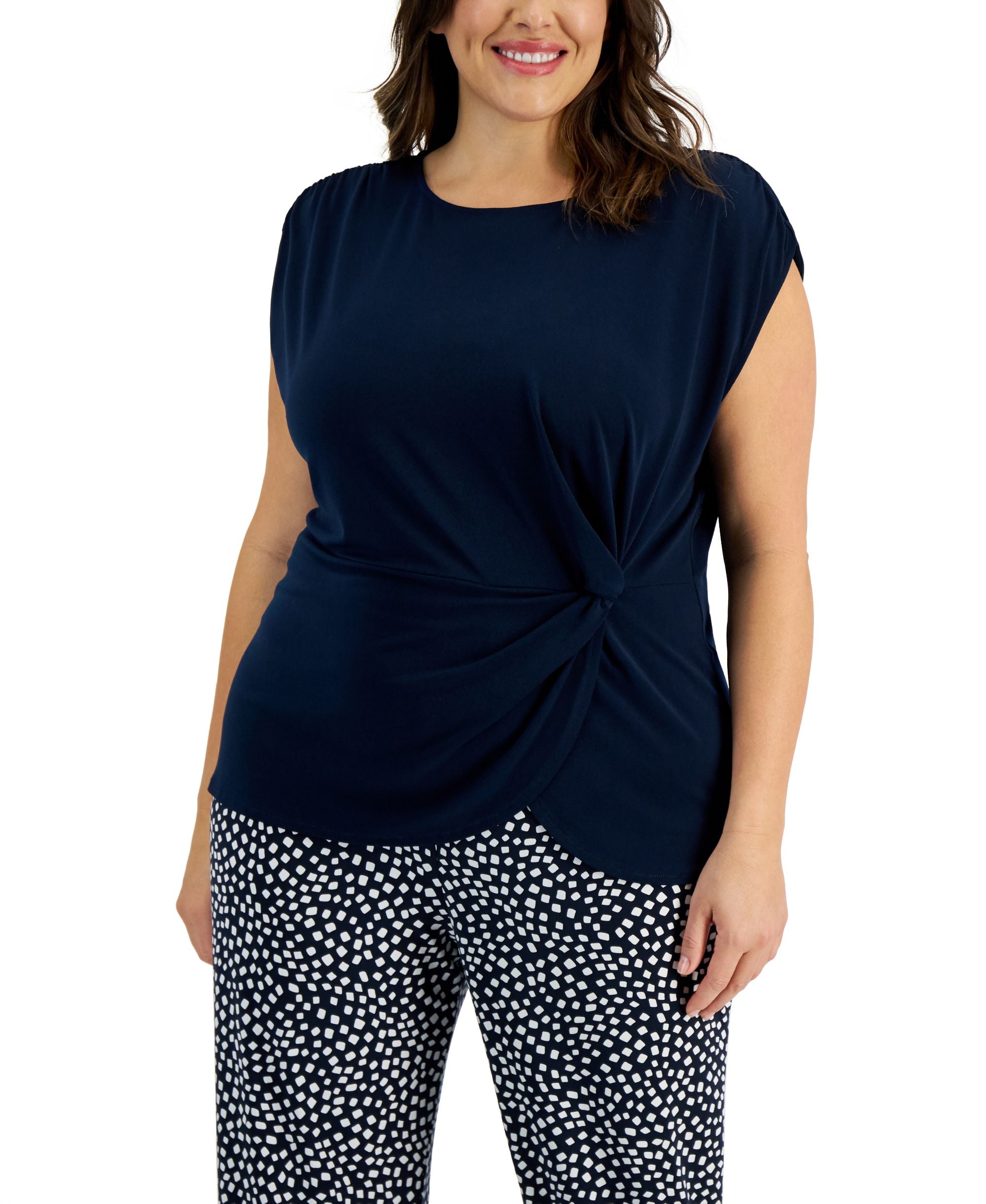 Alfani Plus Size Twisted Top
