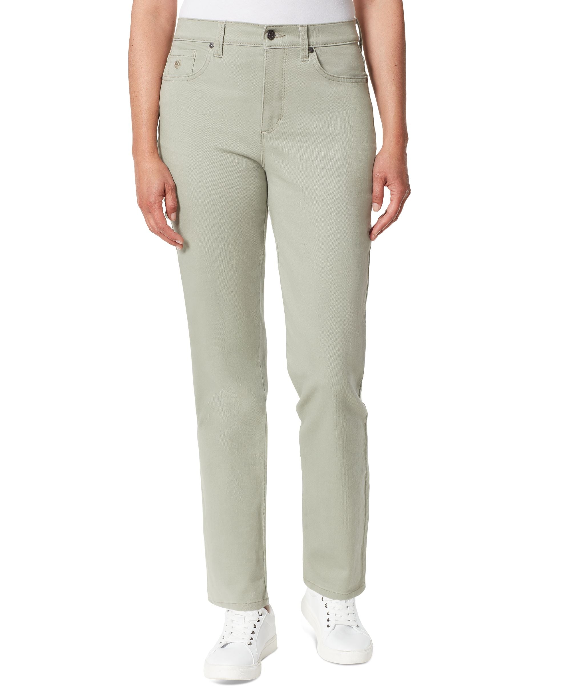 Gloria Vanderbilt Womens Amanda Denim Mid-Rise Straight Leg Jeans