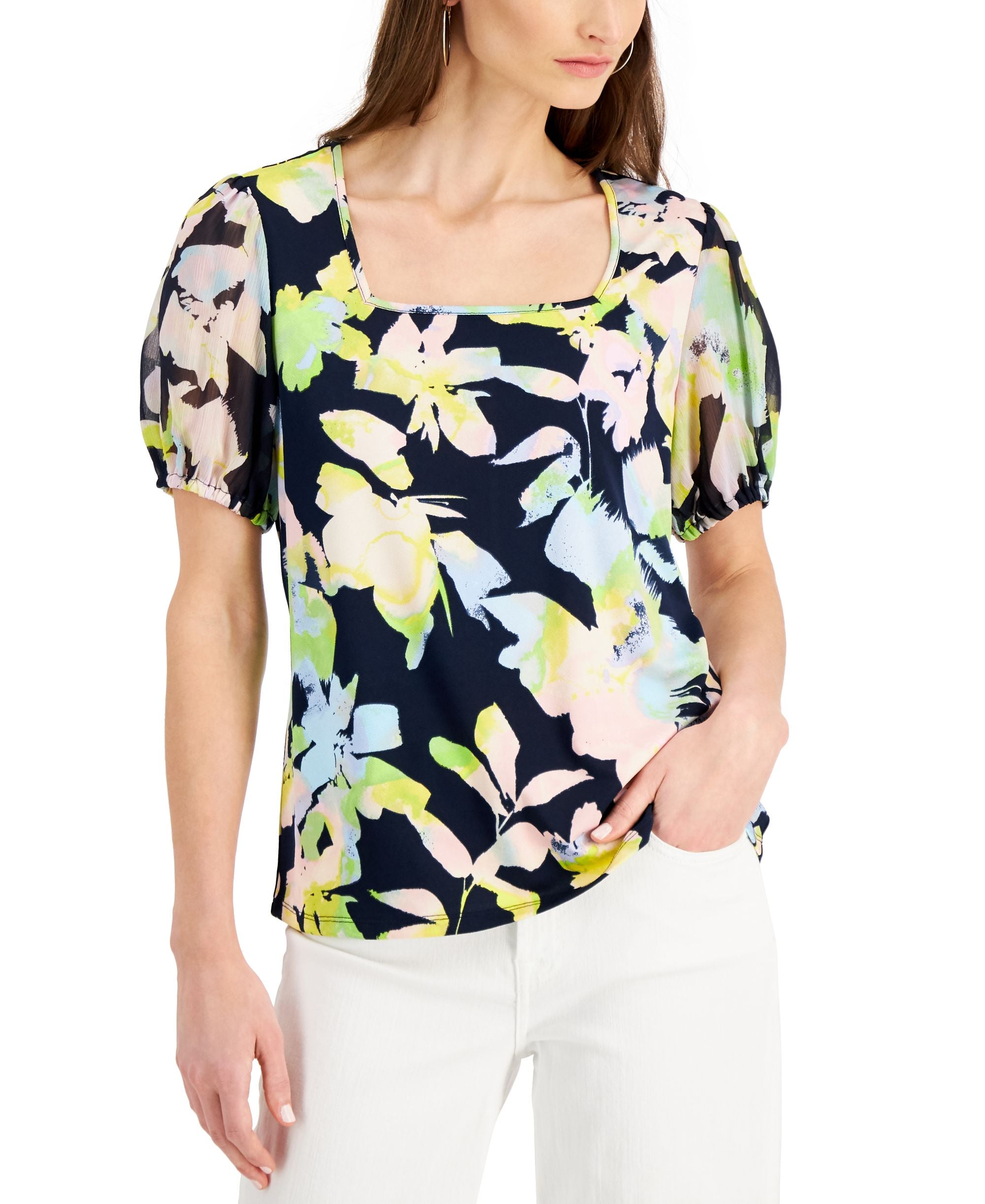 Willow Drive Square Neck Puff Sleeve Top