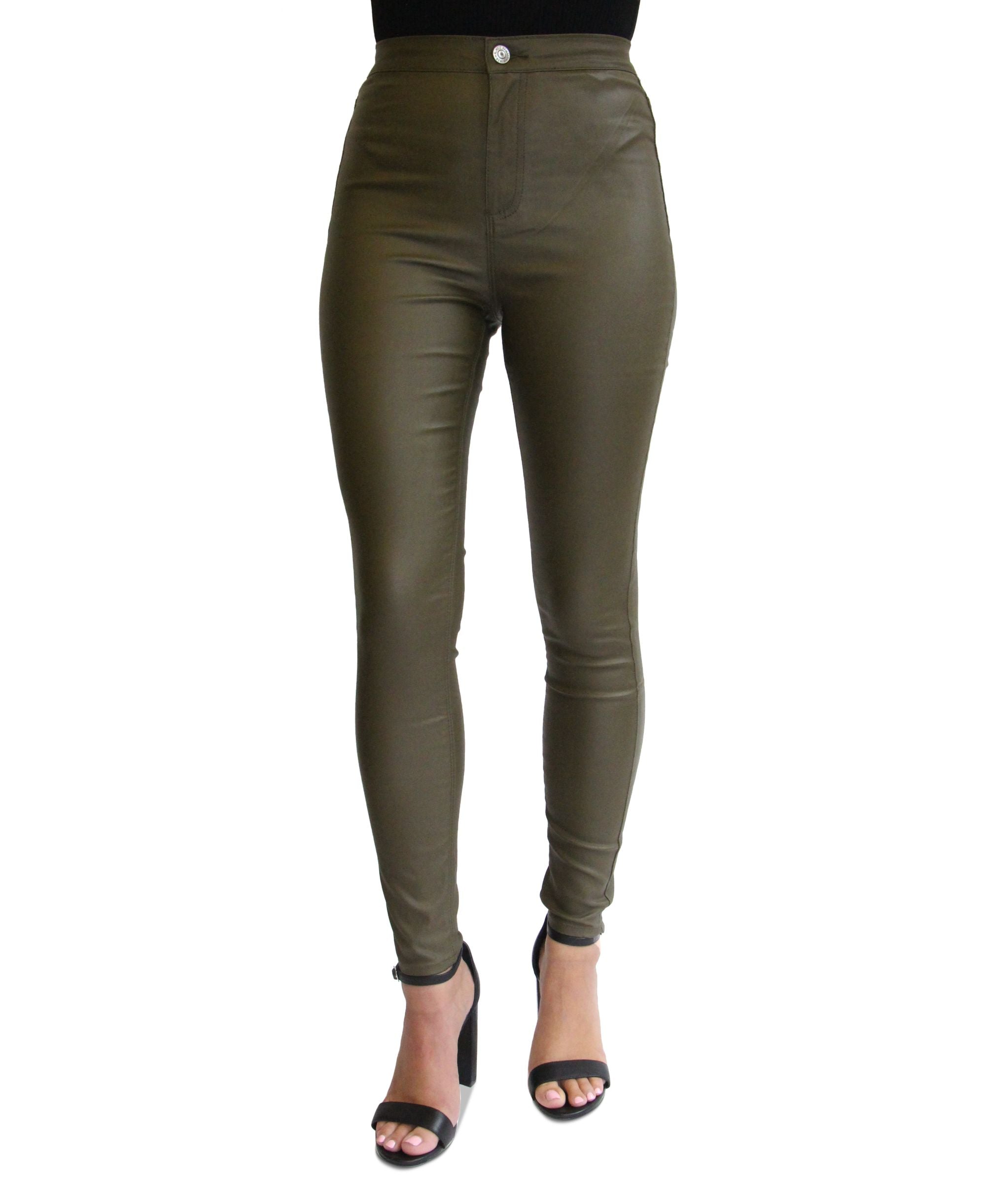 Juniors' Coated High-Rise Skinny Jeans