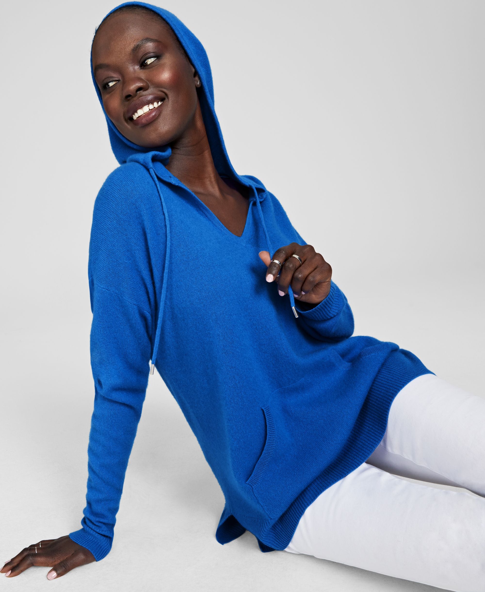 Charter Club 100 Cashmere Patch Pocket Hoodie