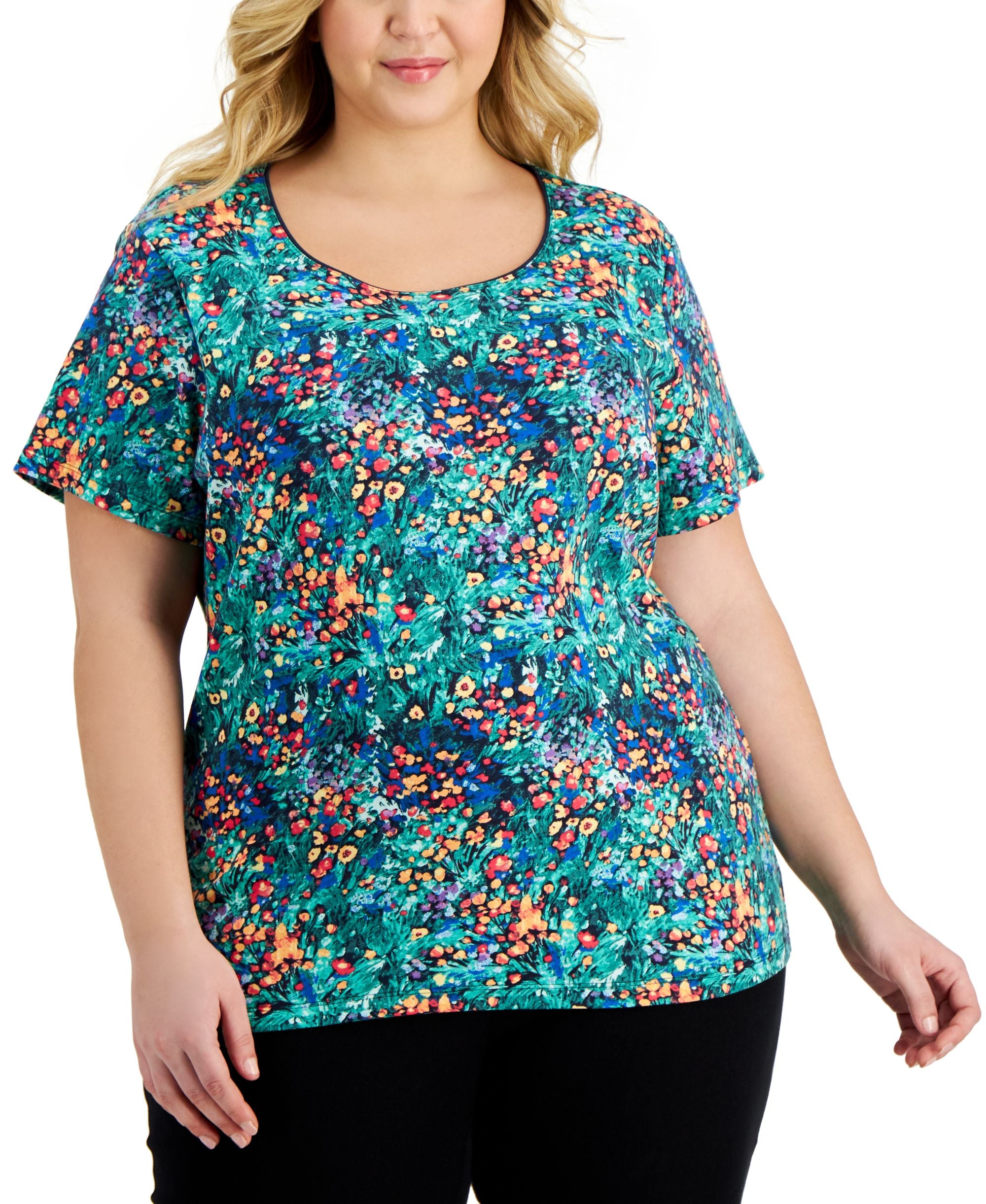 Karen Scott Plus Size Garden Delight T-Shirt