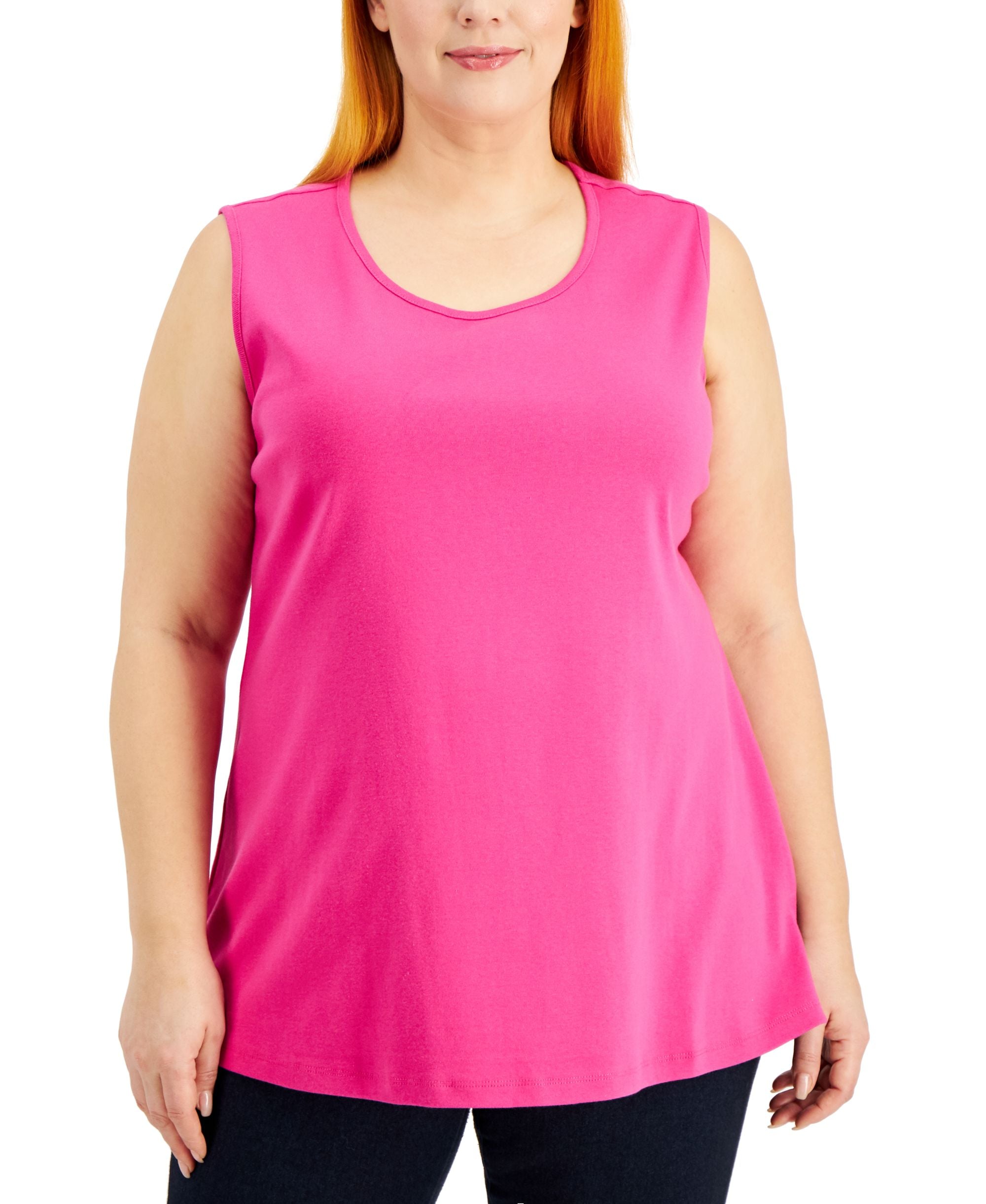 Karen Scott Plus Size Cotton Tunic Tank Top