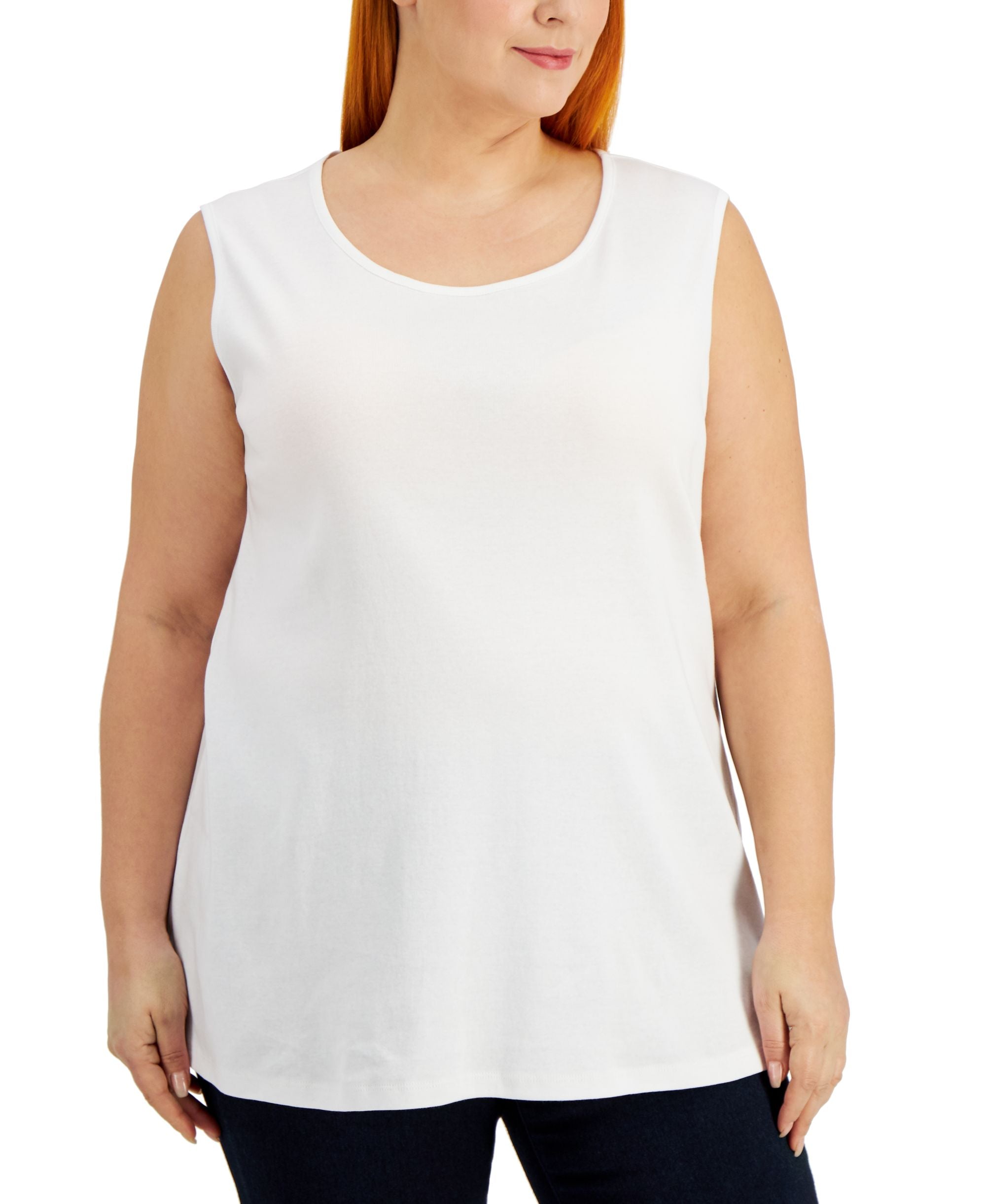 Karen Scott Plus Size Cotton Tunic Tank Top