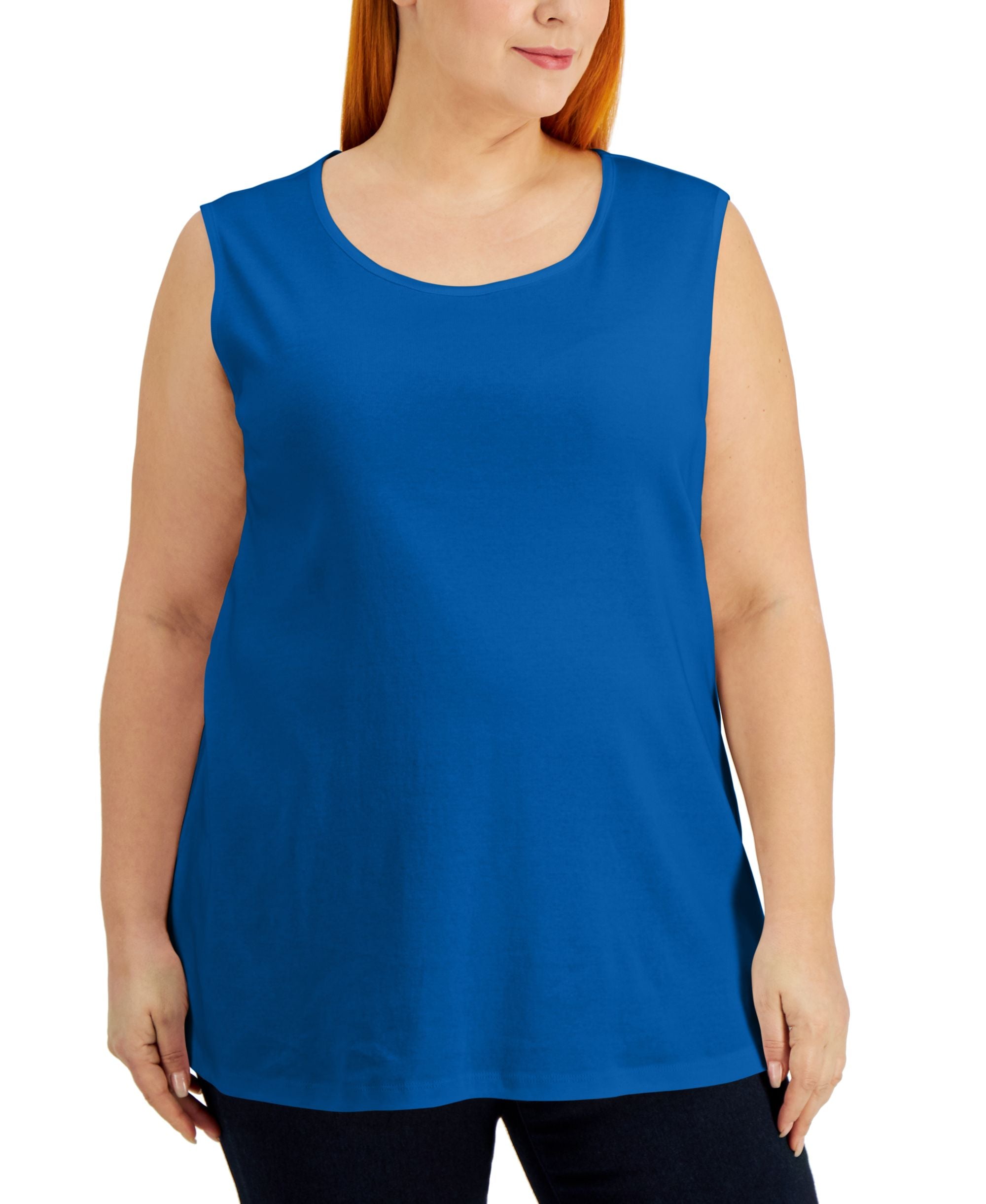 Karen Scott Plus Size Cotton Tunic Tank Top