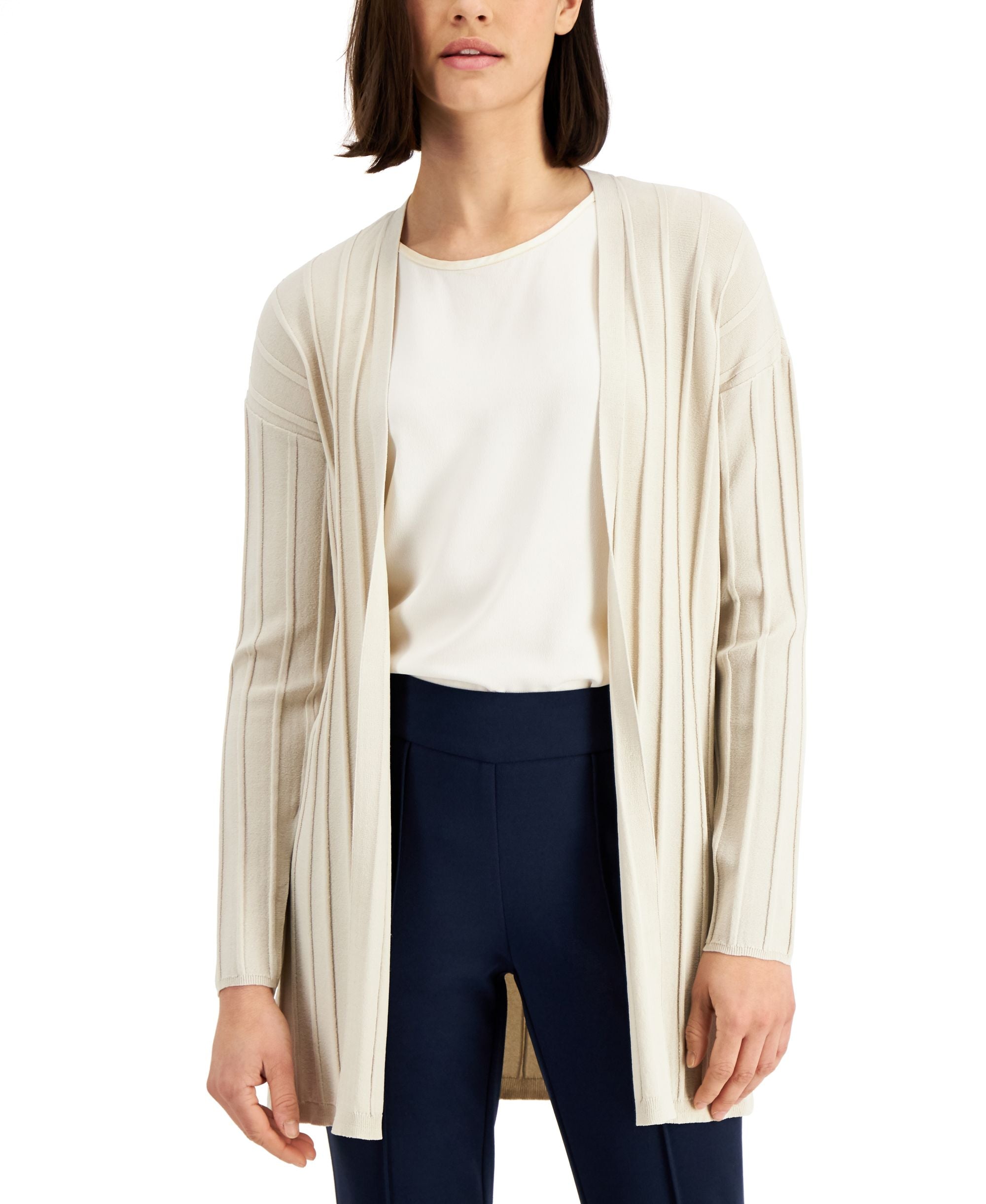 Alfani Ribbed Open Cardigan