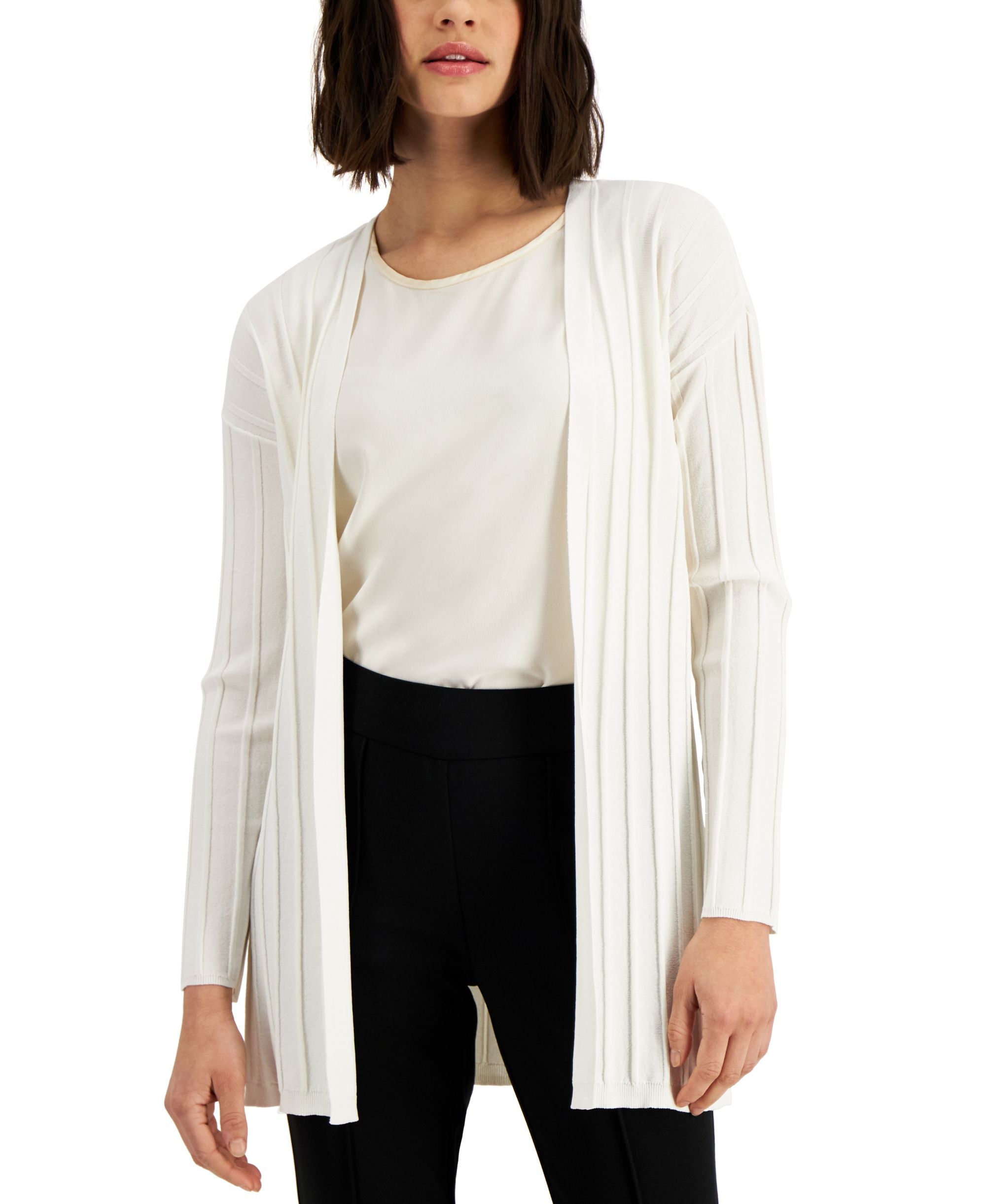 Alfani Ribbed Open Cardigan