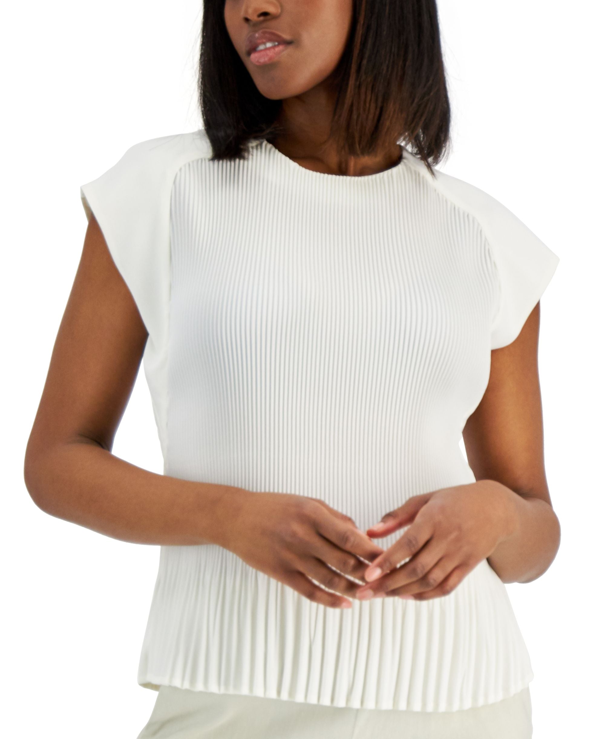 Alfani Petite Pleated Front Blouse