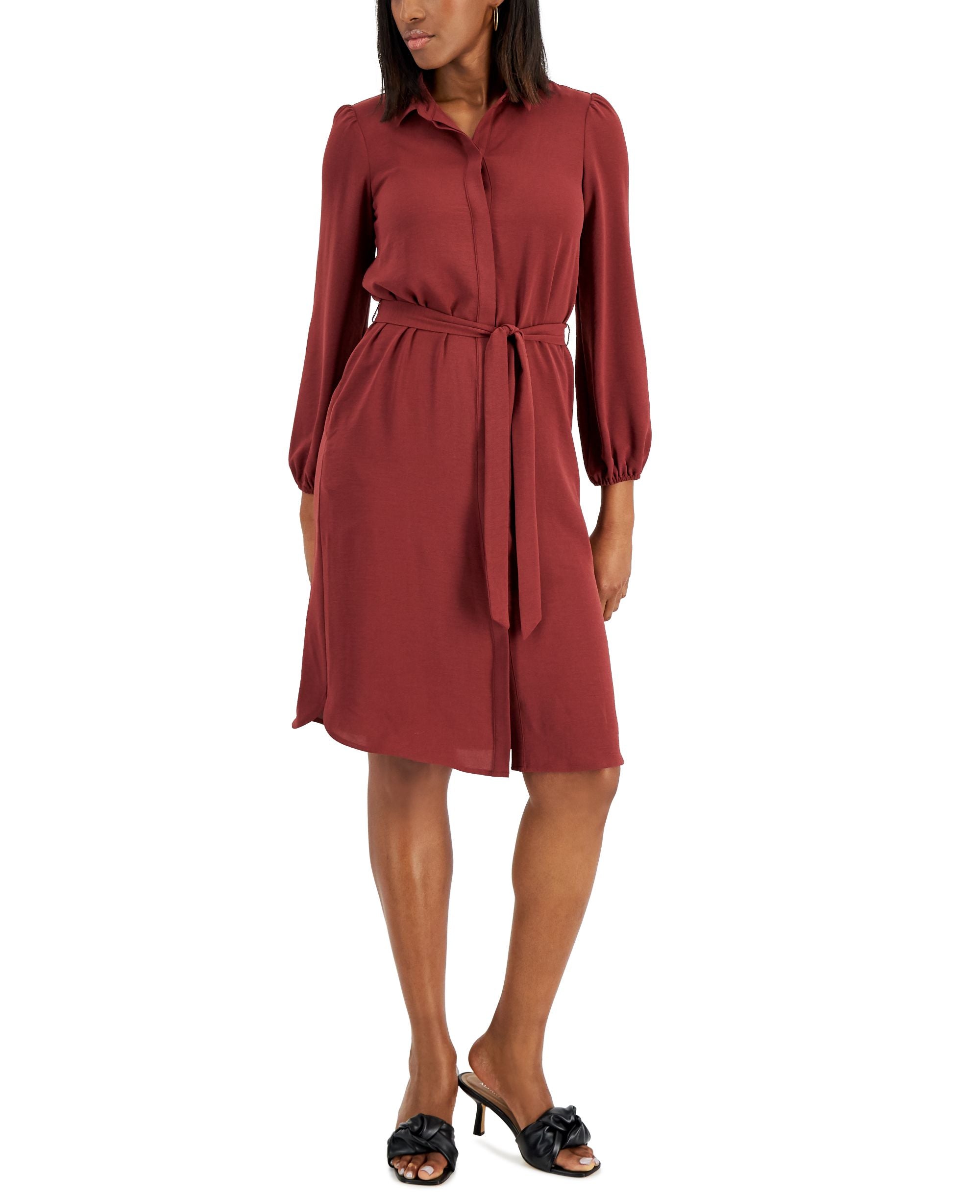 Alfani Tie Waist Shirtdress