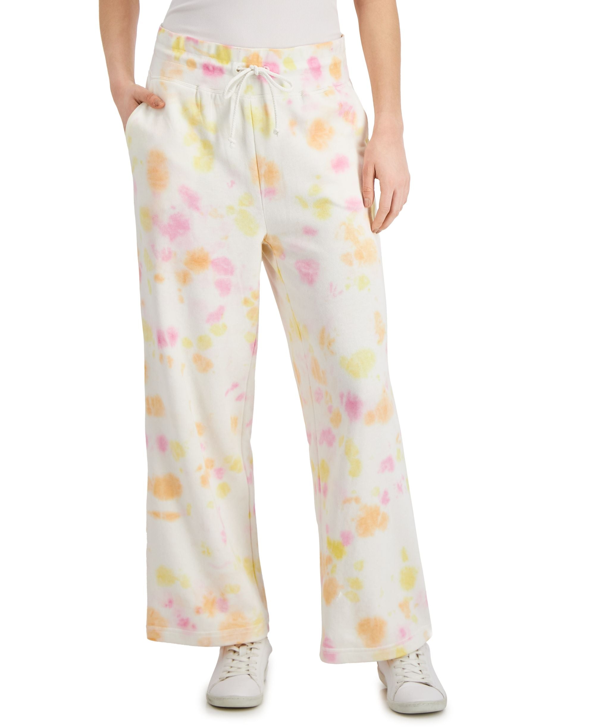 Style & Co Womens Tie Dye Wide Leg Sweatpants