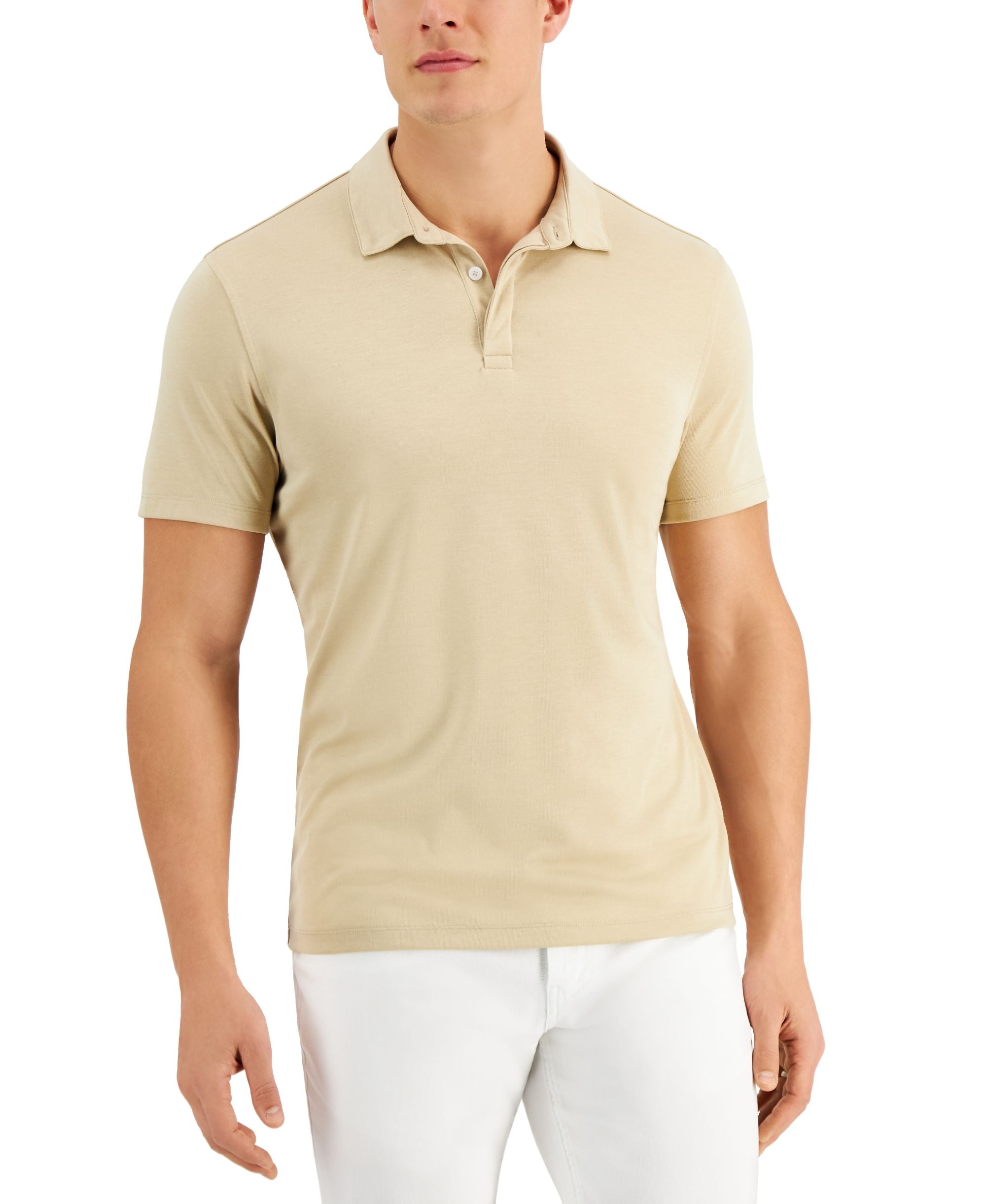Alfani Mens Alfatech Stretch Solid Polo Shirt