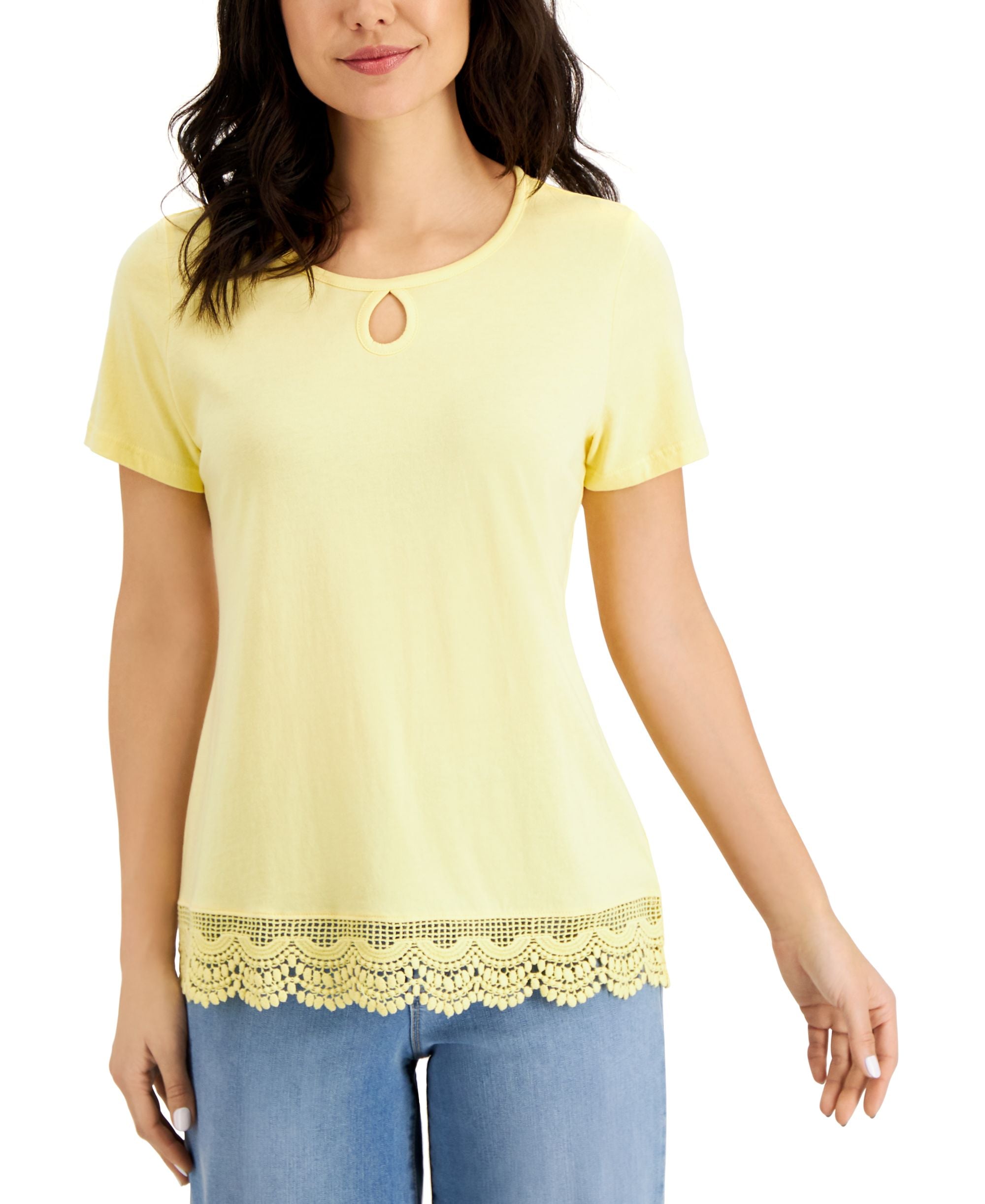Karen Scott Crochet Hem Top