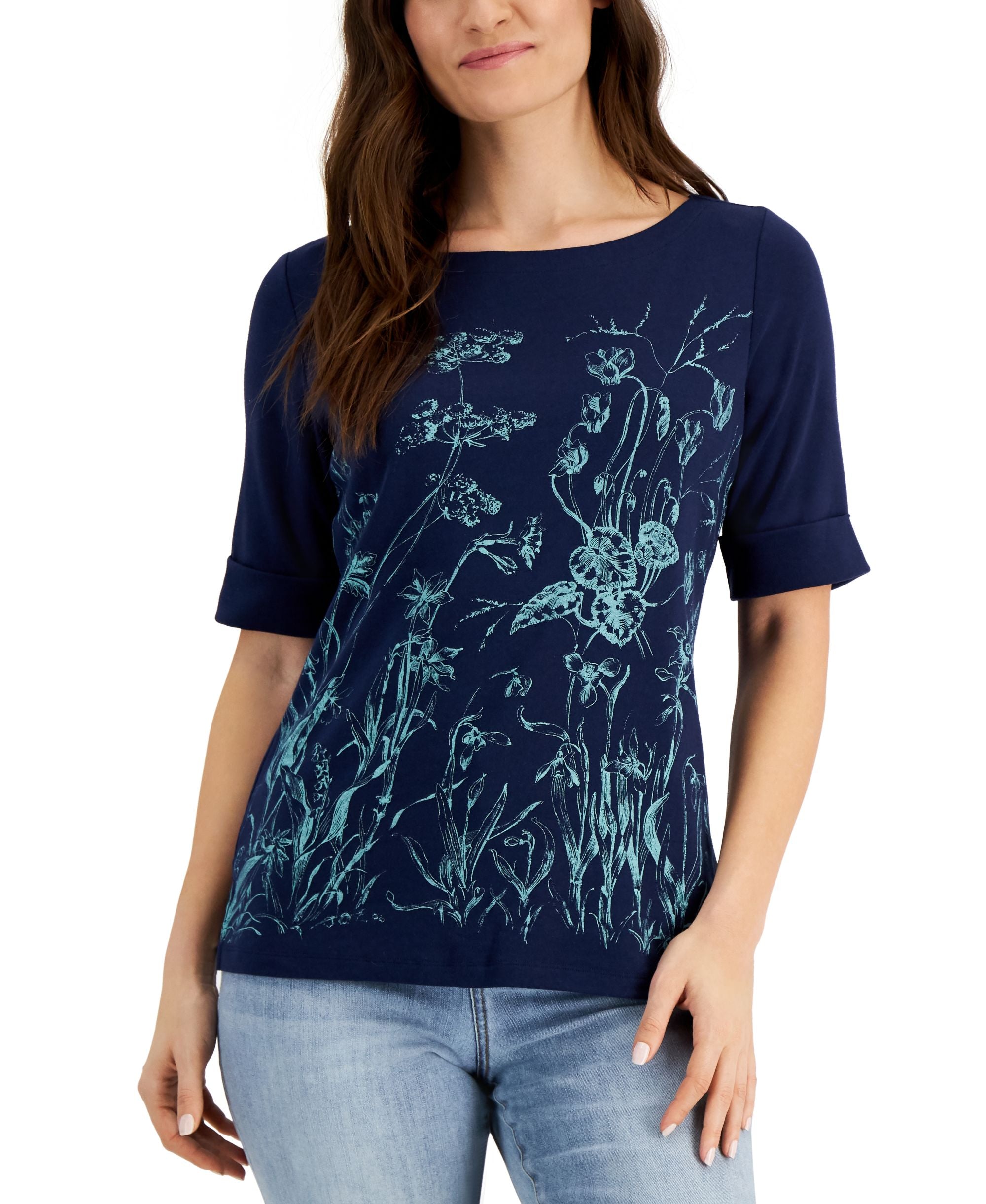 Karen Scott Grow With Me Boatneck Top