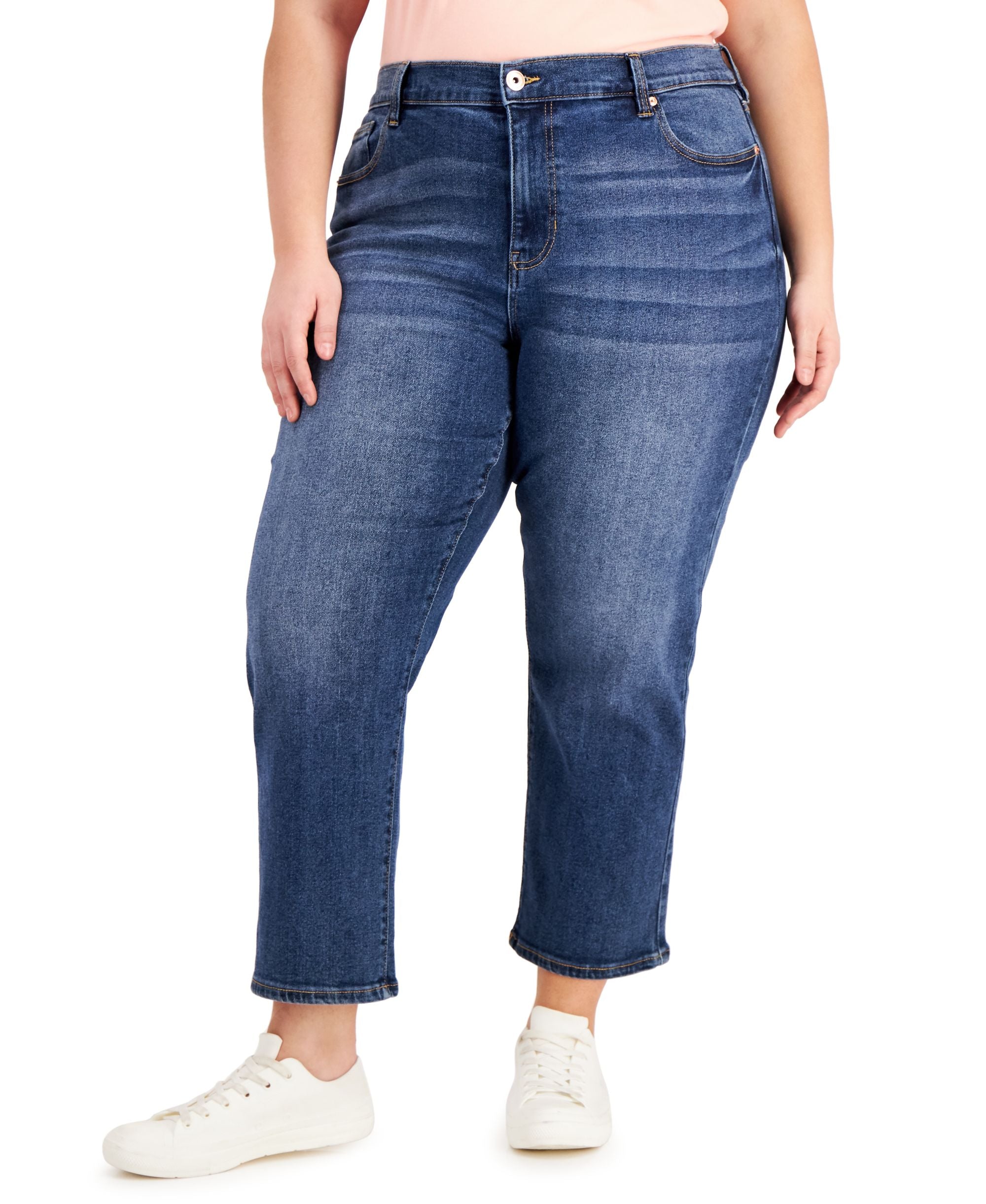 Trendy Plus Size Relaxed Straight-Leg Jeans
