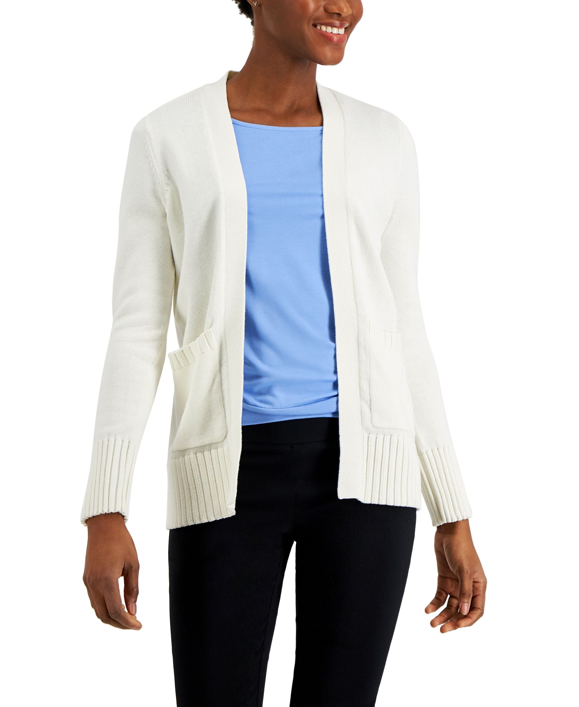 Alfani Cotton Open Front Cardigan