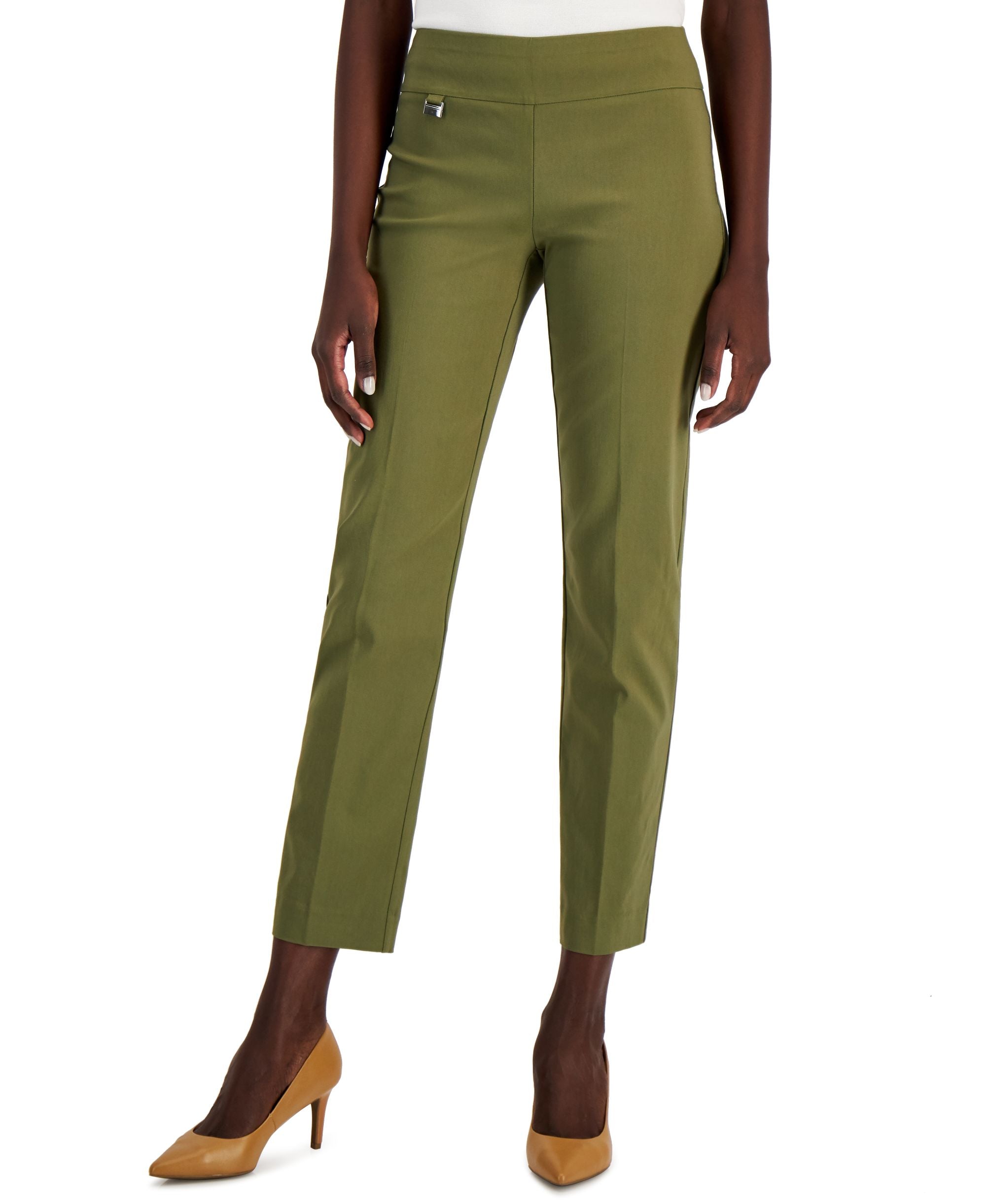 Alfani Tummy Control Pull On Straight Leg Pants