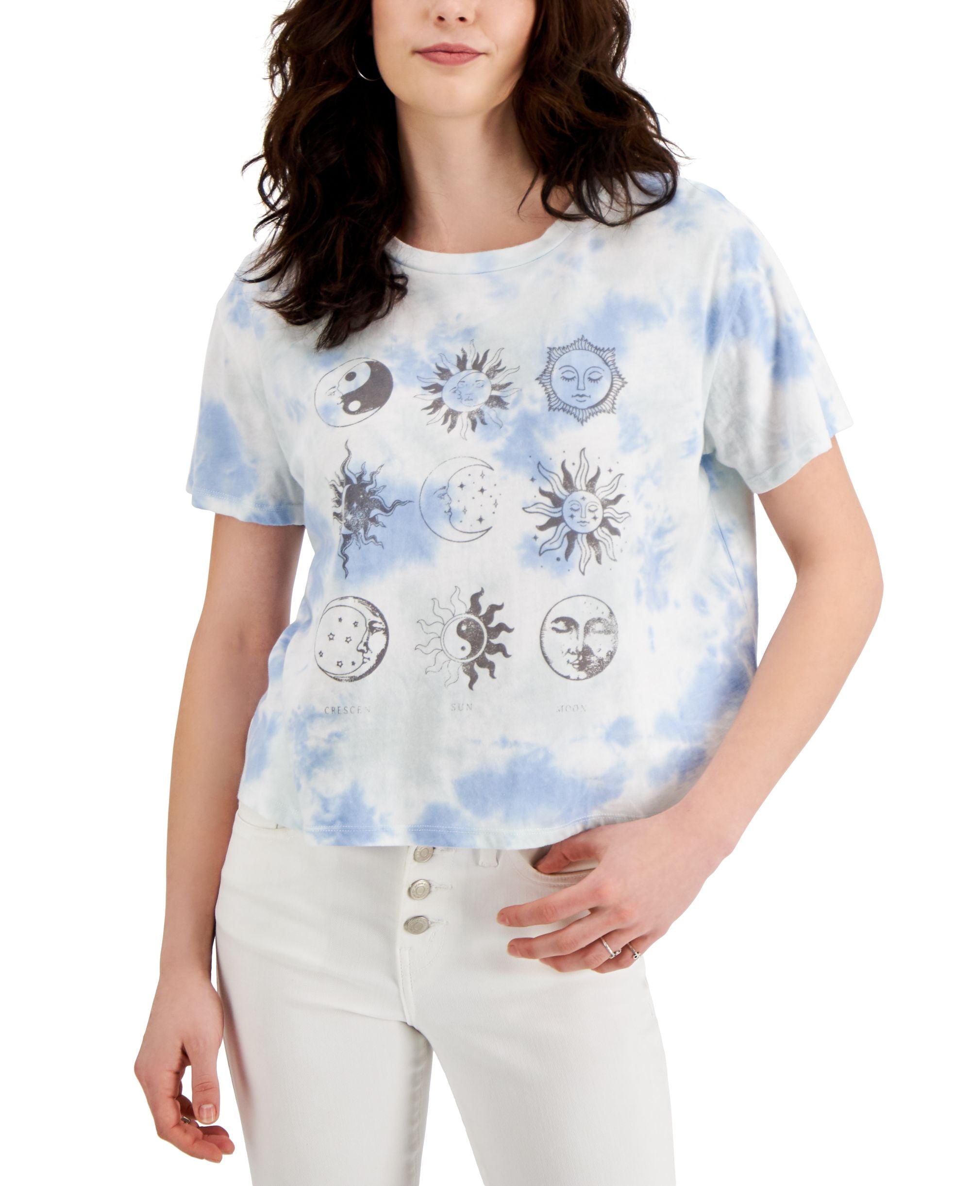 Juniors' Celestial Graphic Print T-Shirt
