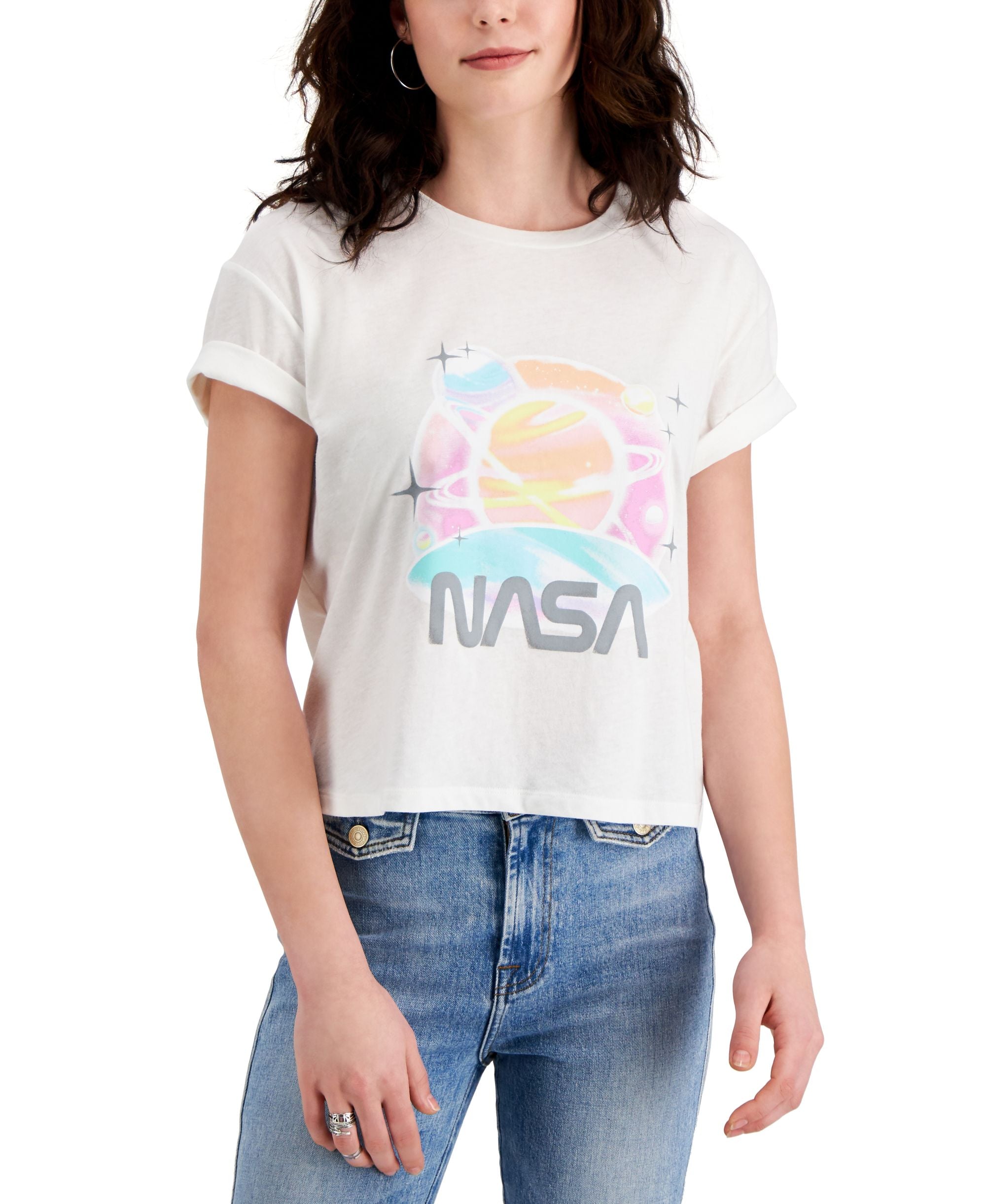 Juniors' NASA Graphic-Print T-Shirt