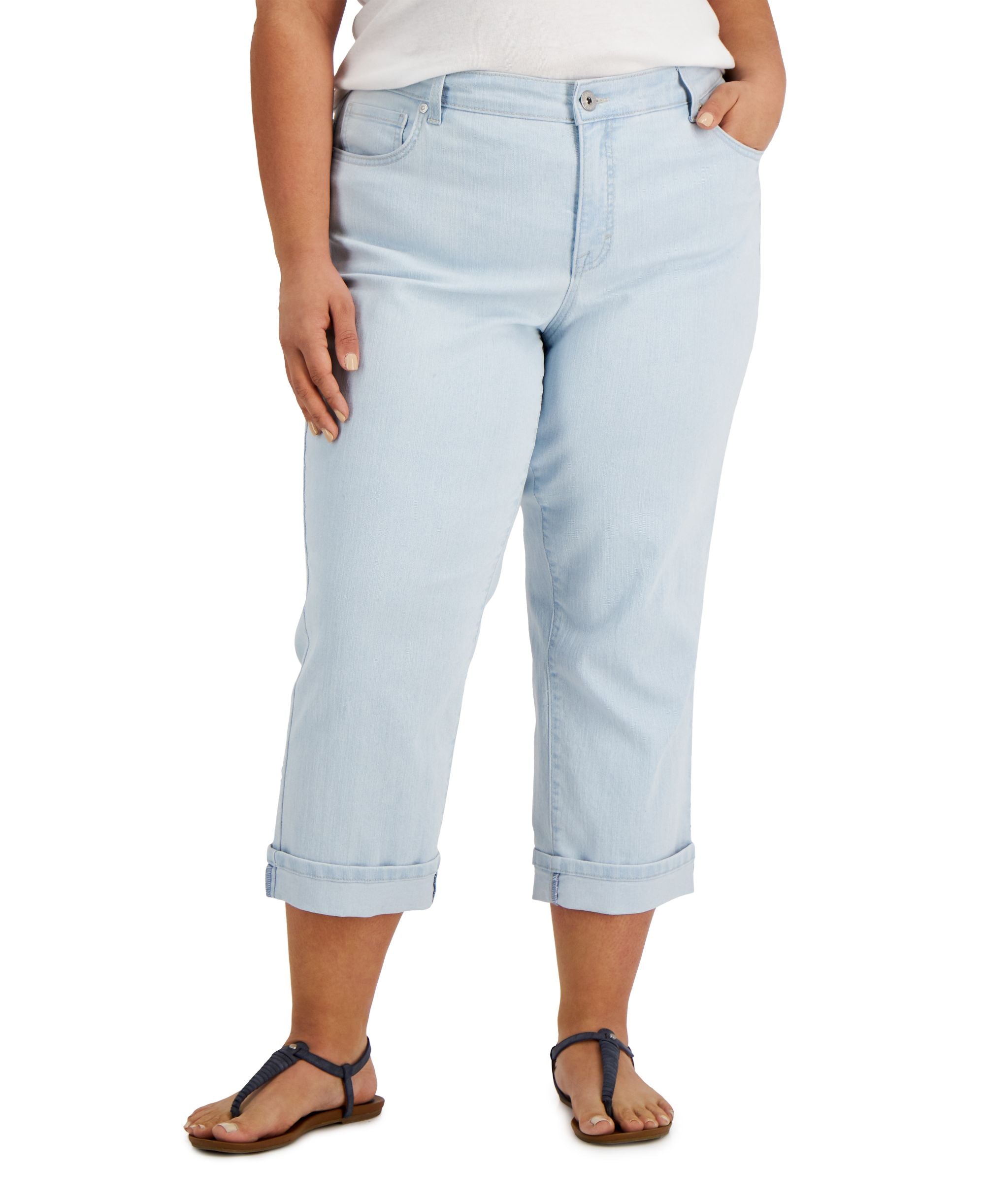 Style & Co Curvy Cuffed Capri Jeans