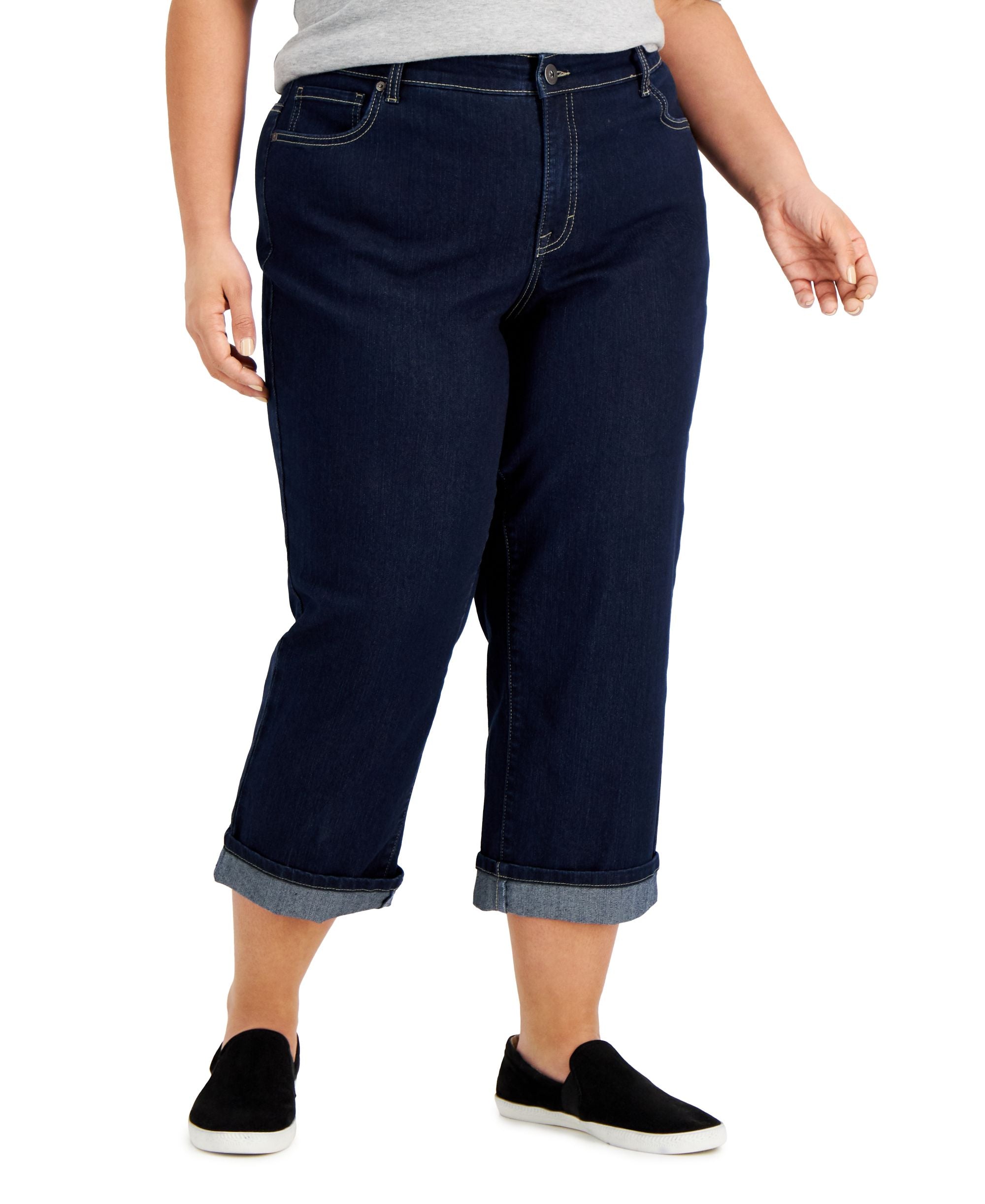 Style & Co Curvy Cuffed Capri Jeans