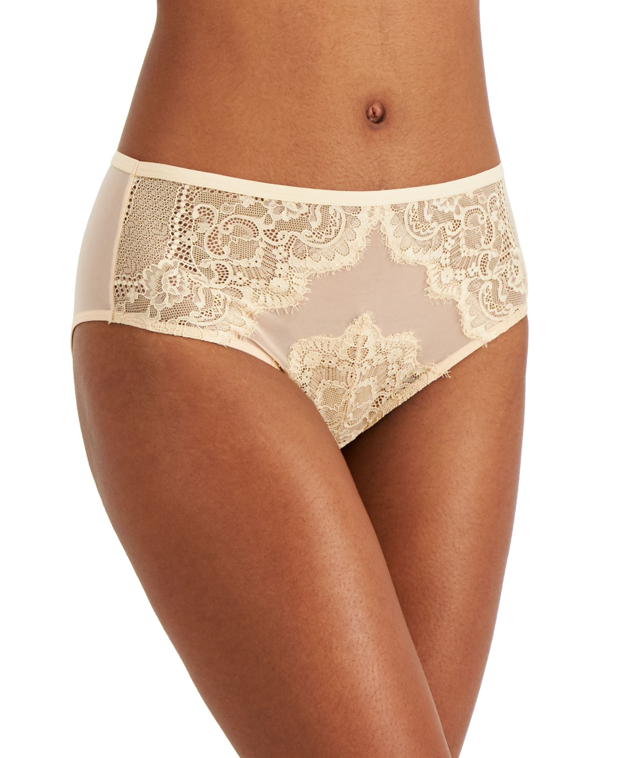 INC International Concepts Womens Lace Trim High Waist Mesh Brief Underwear