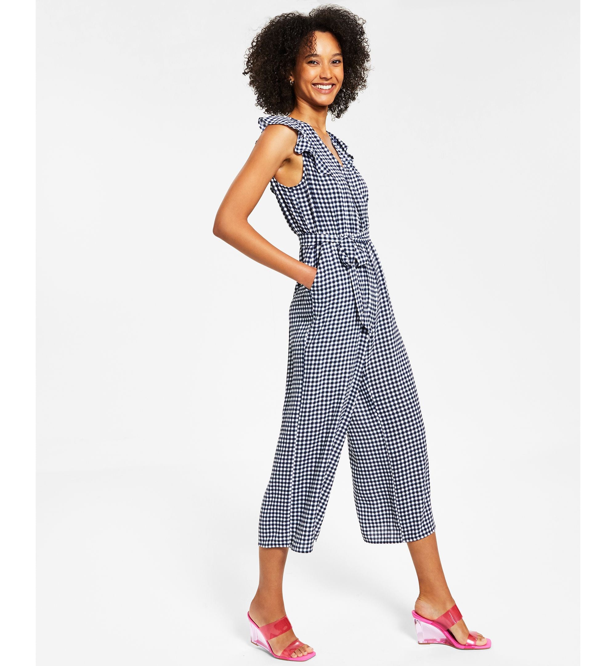 Charter Club Petite Gingham Jumpsuit