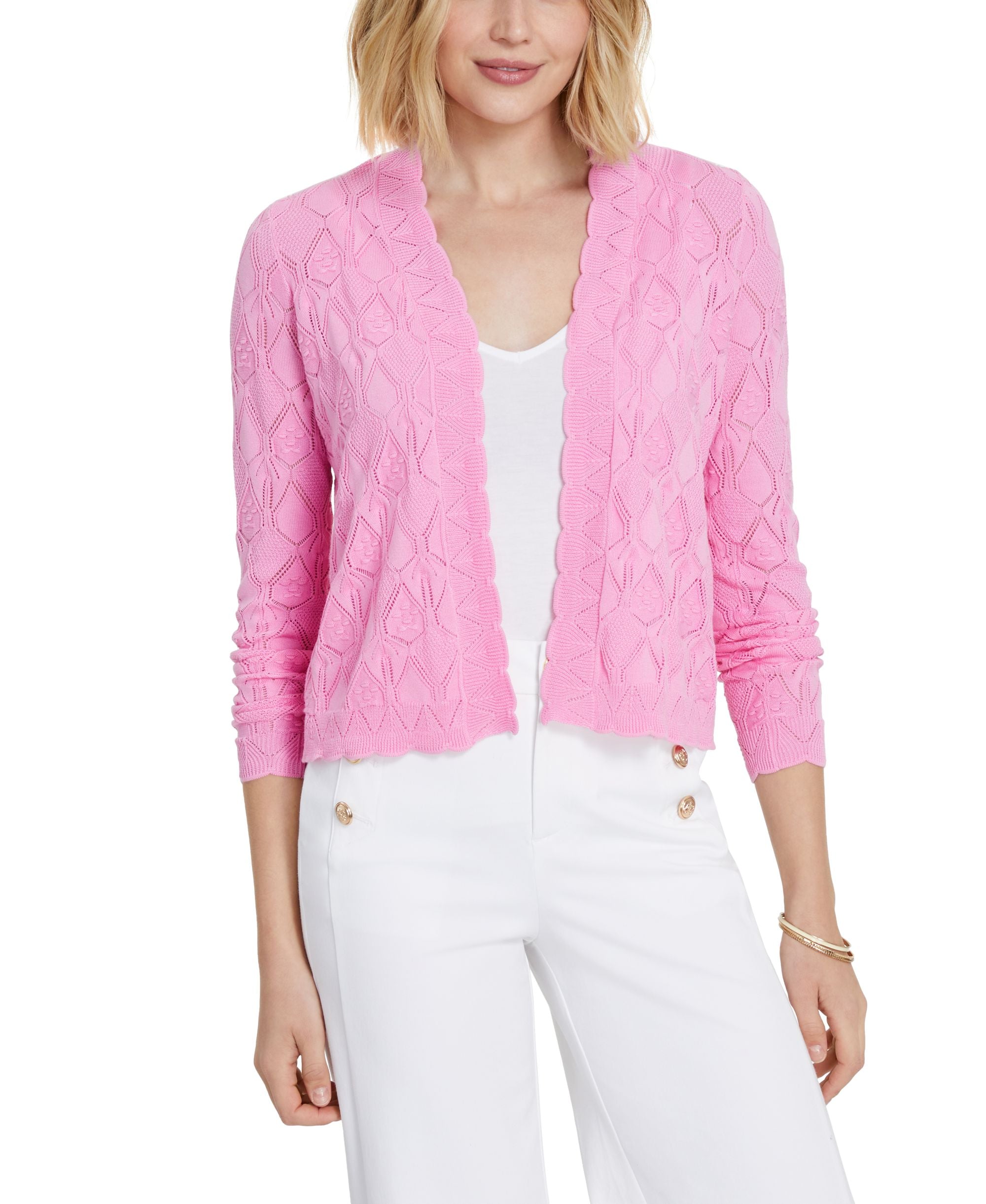 Charter Club Scalloped Open Front Cardigan