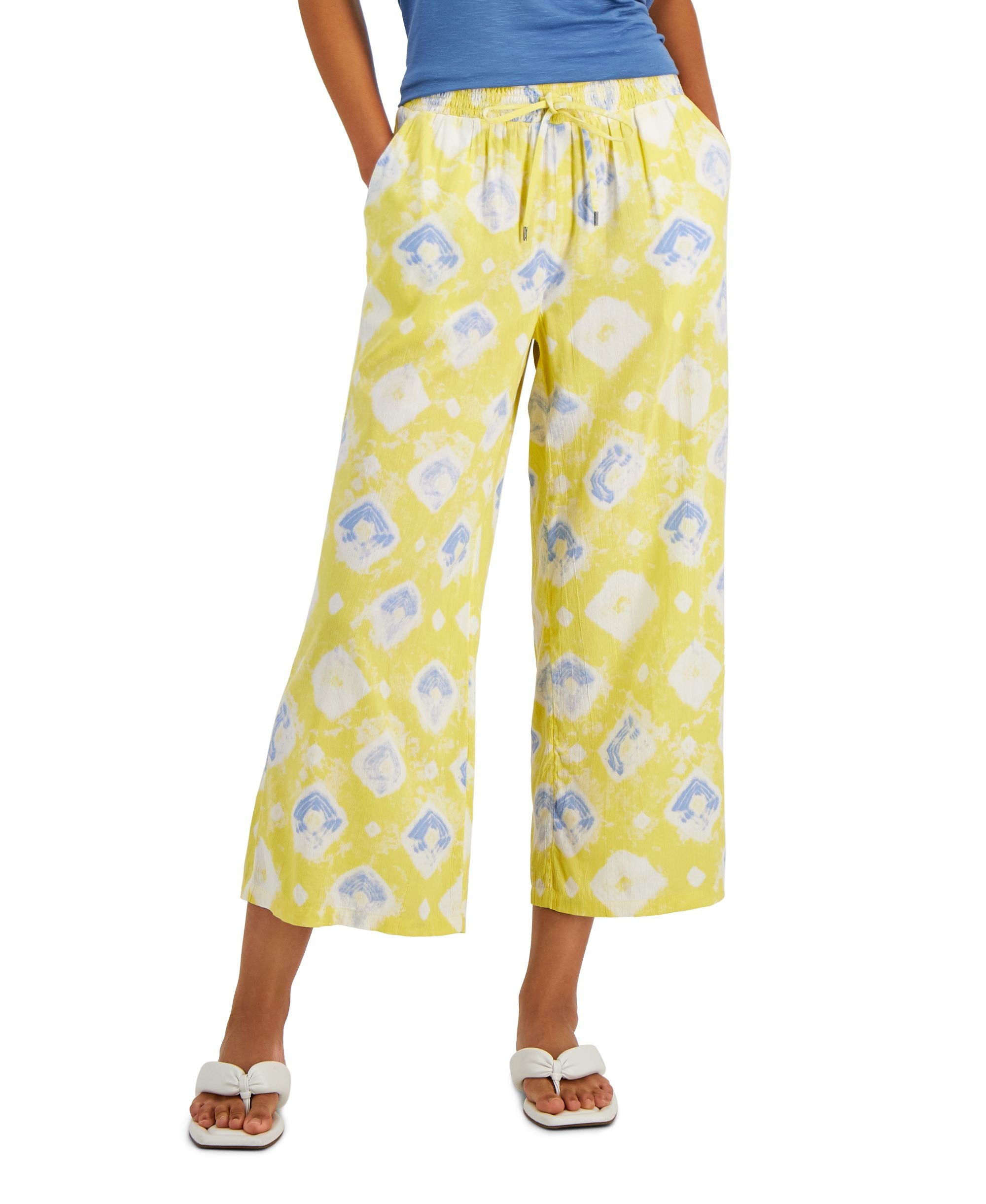 Style & Co Womens Printed Wide Leg Pants