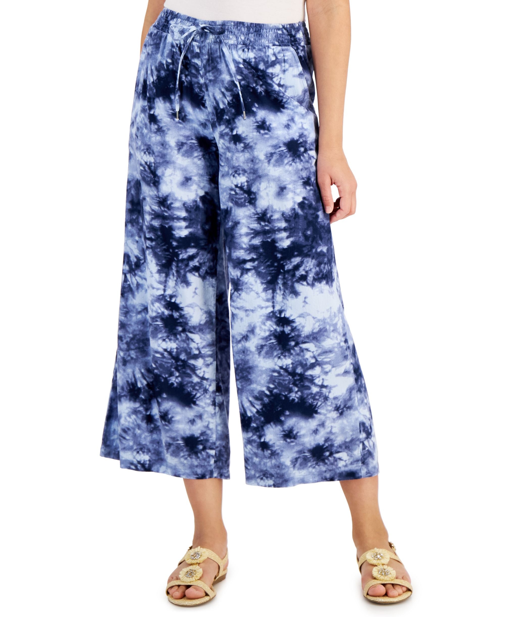 Style & Co Womens Printed Wide Leg Pants
