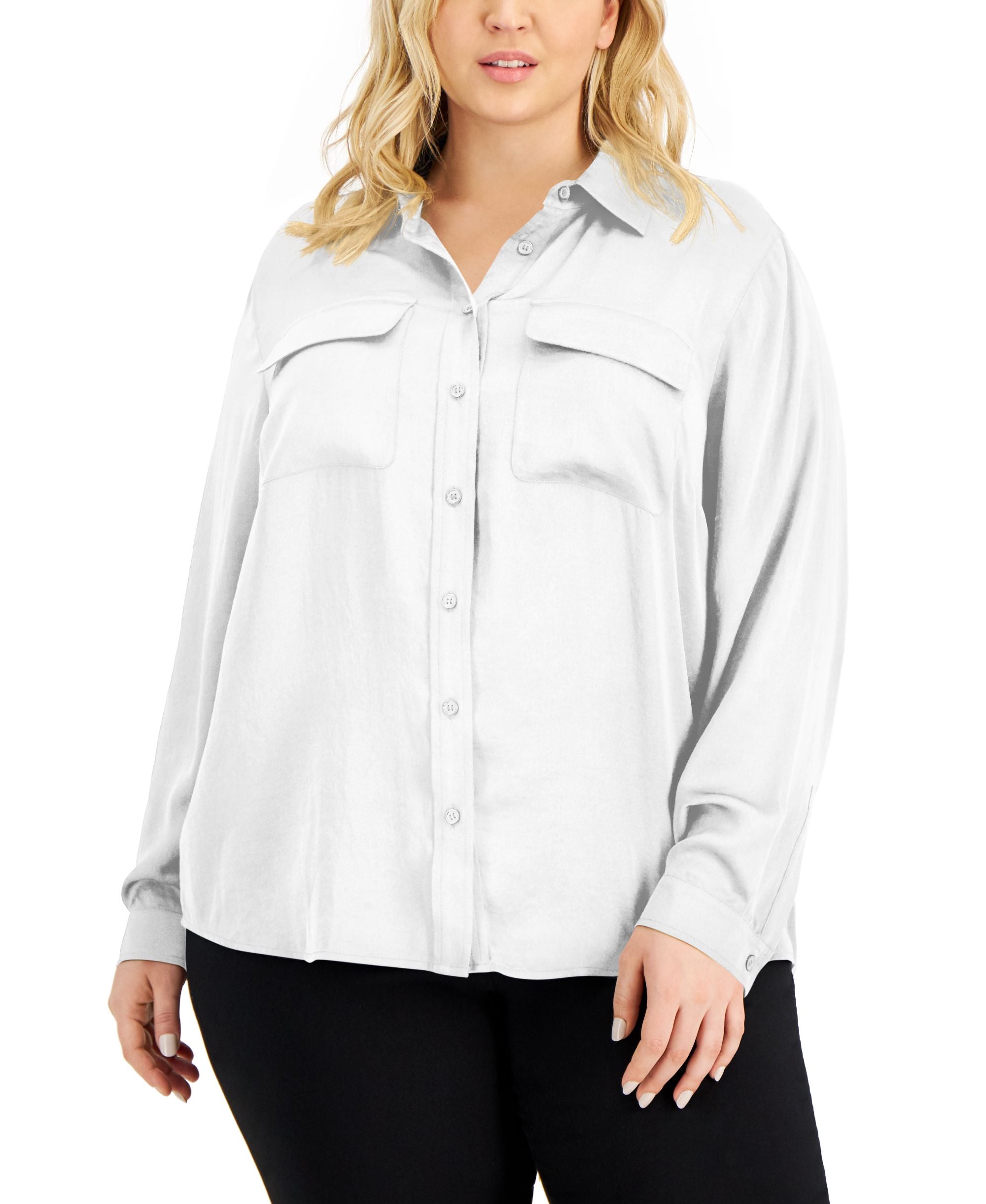 Alfani Plus Size Utility Blouse
