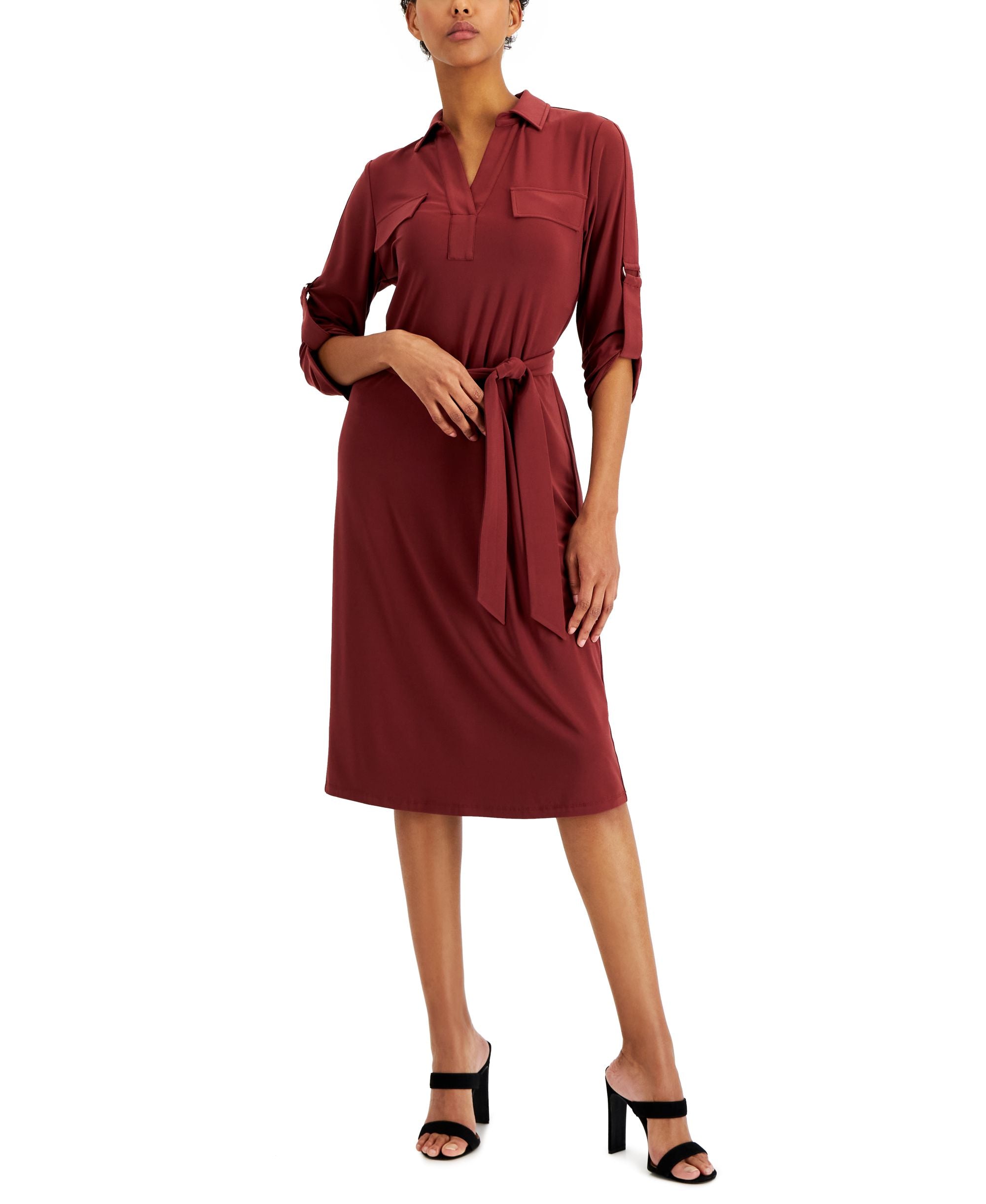 Alfani Tie Waist Shirtdress