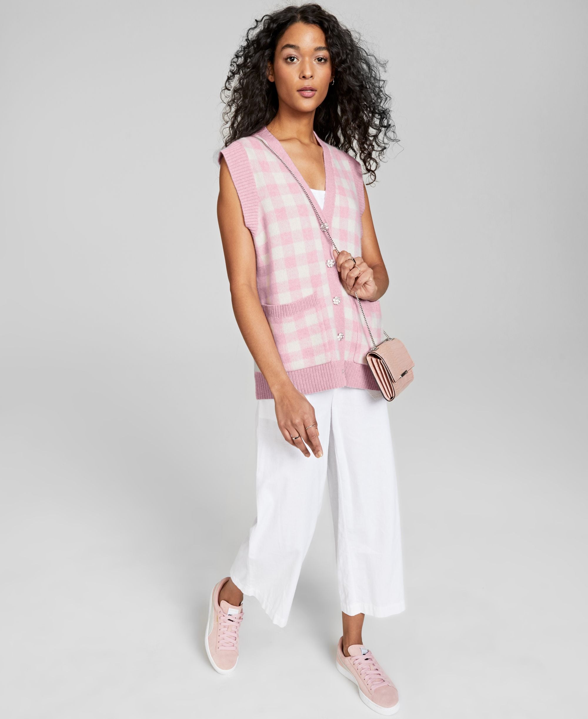 Charter Club Cashmere Gingham Vest