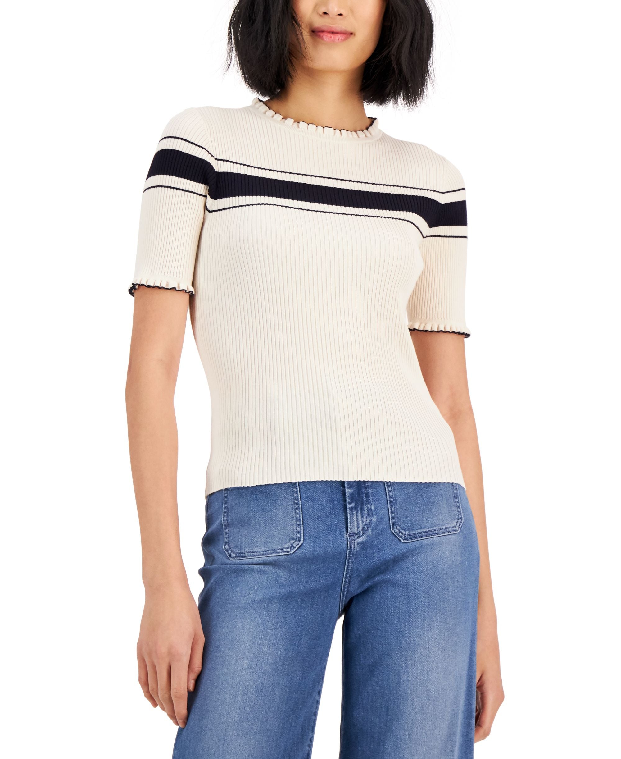 Marella Slim Fit Ribbed Knit Sweater