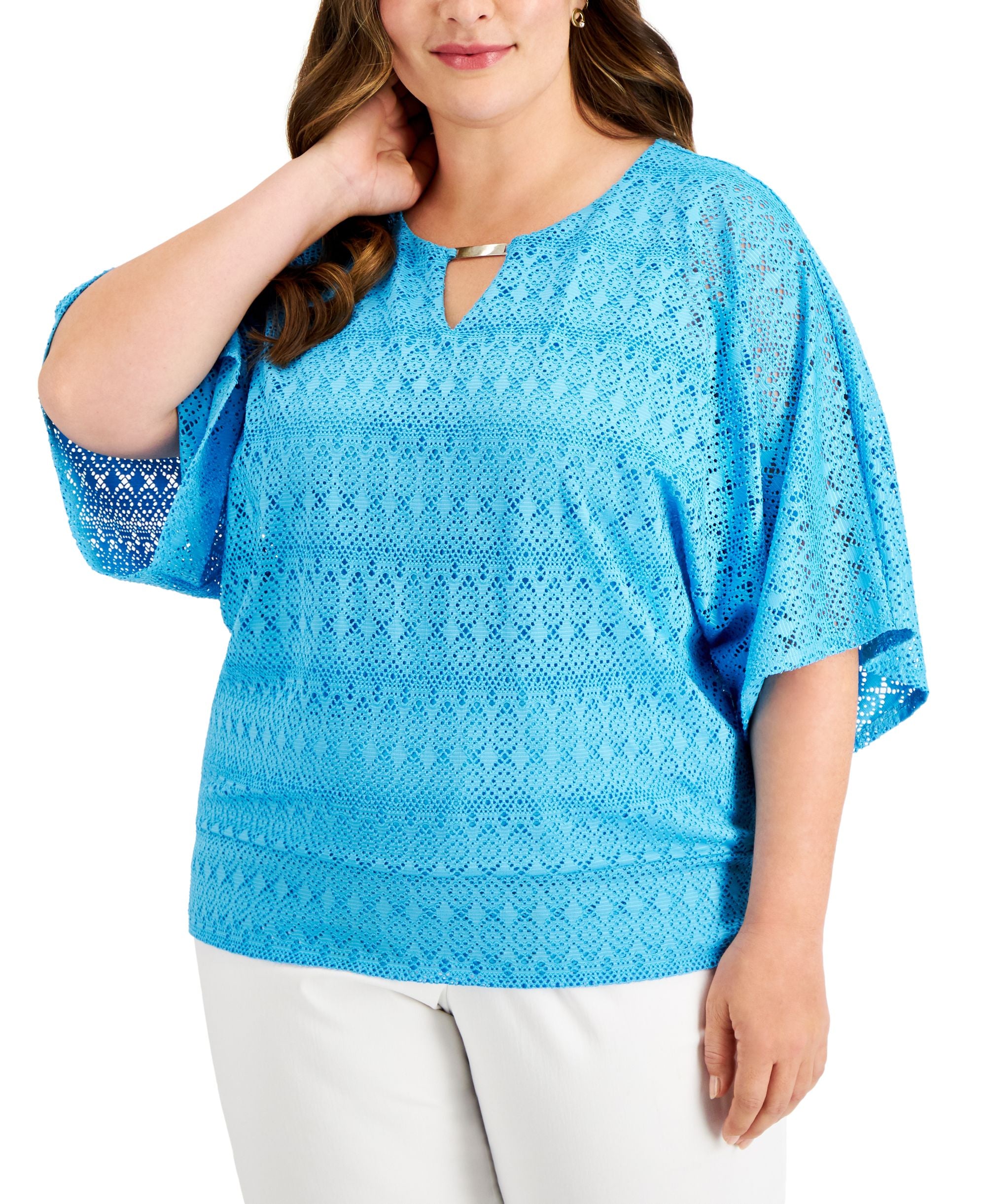 JM Collection Plus Size Poncho Top