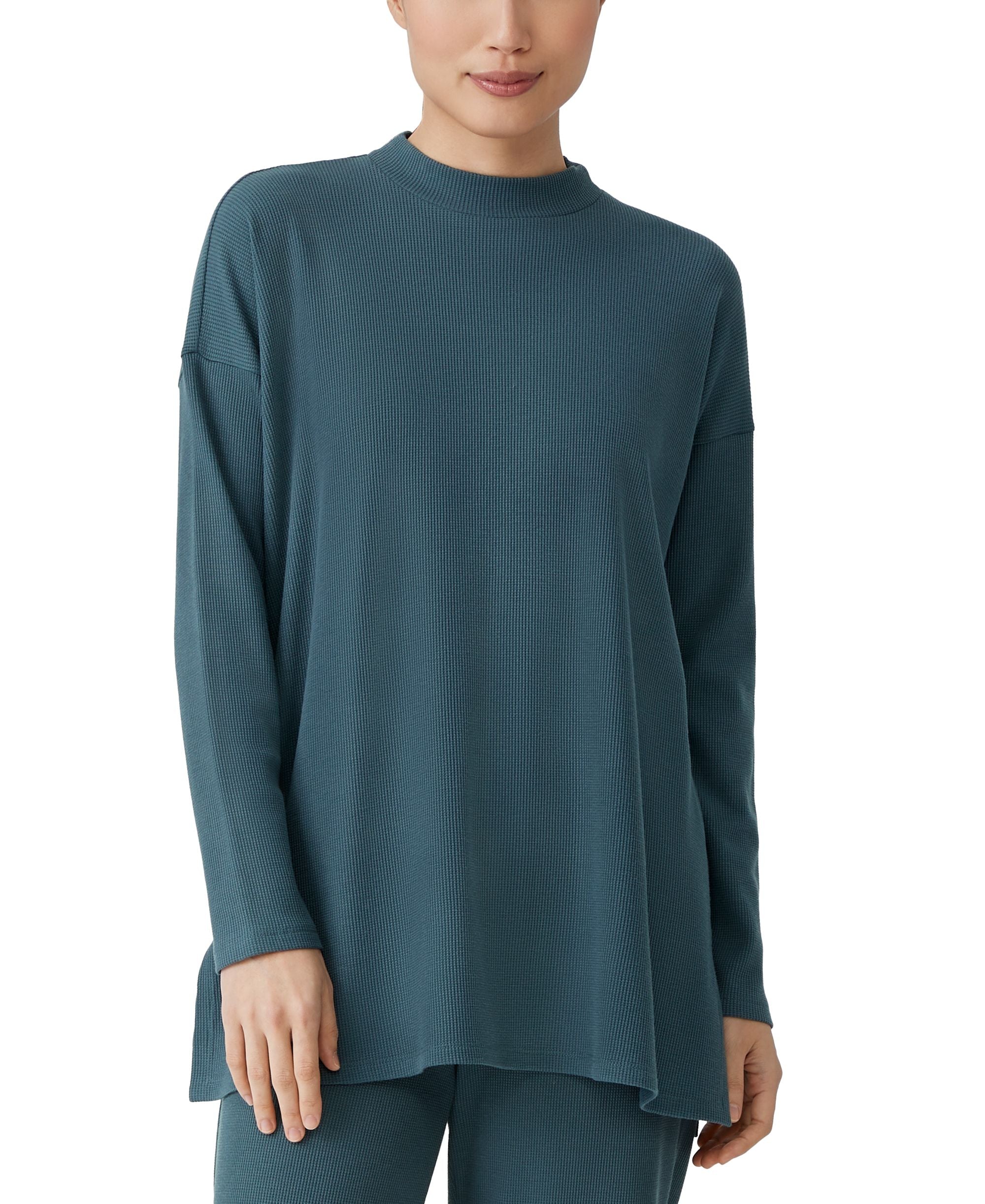 Eileen Fisher Organic Cotton Blend Mock Neck Top