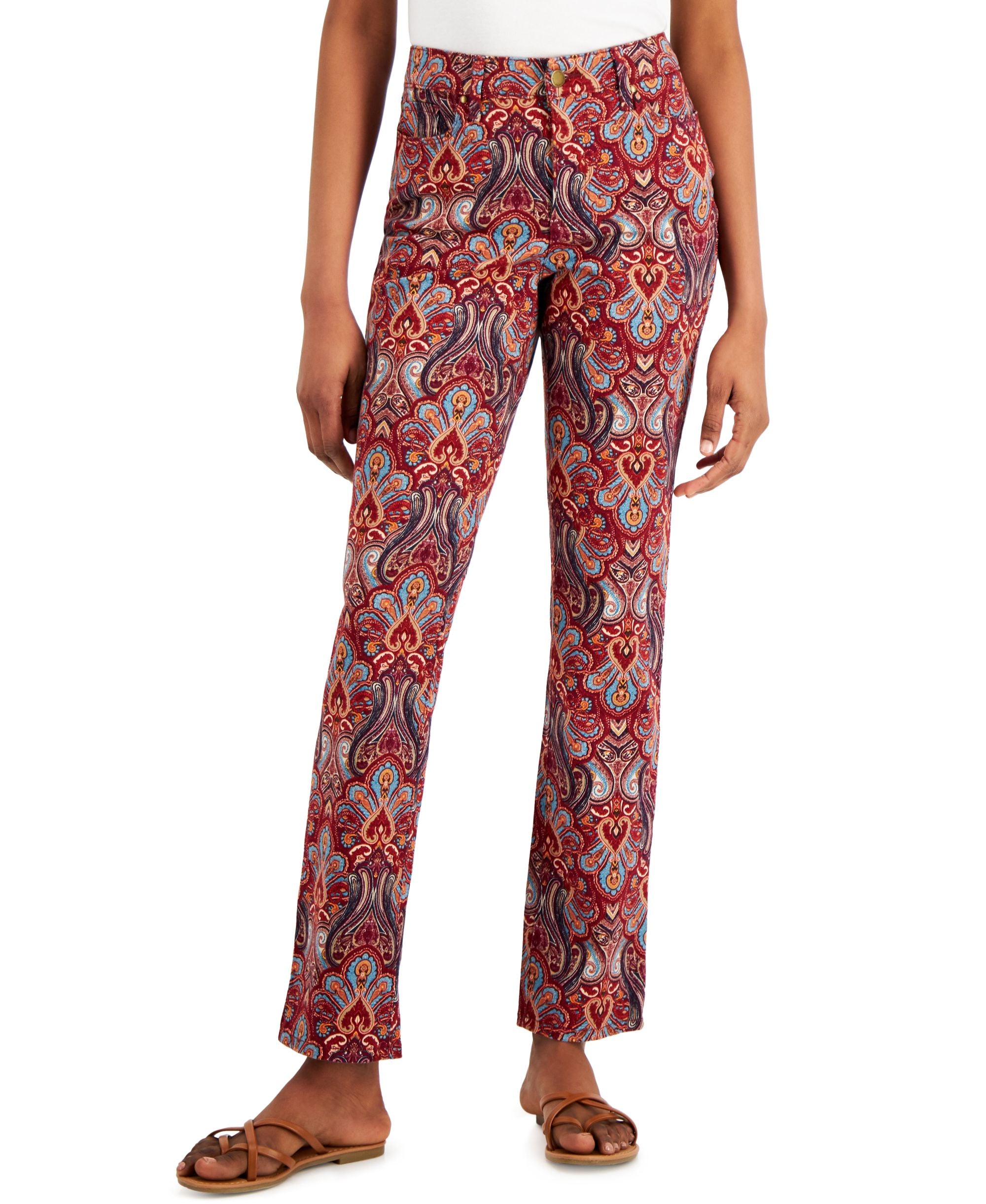 Charter Club Printed Straight Leg Jeans