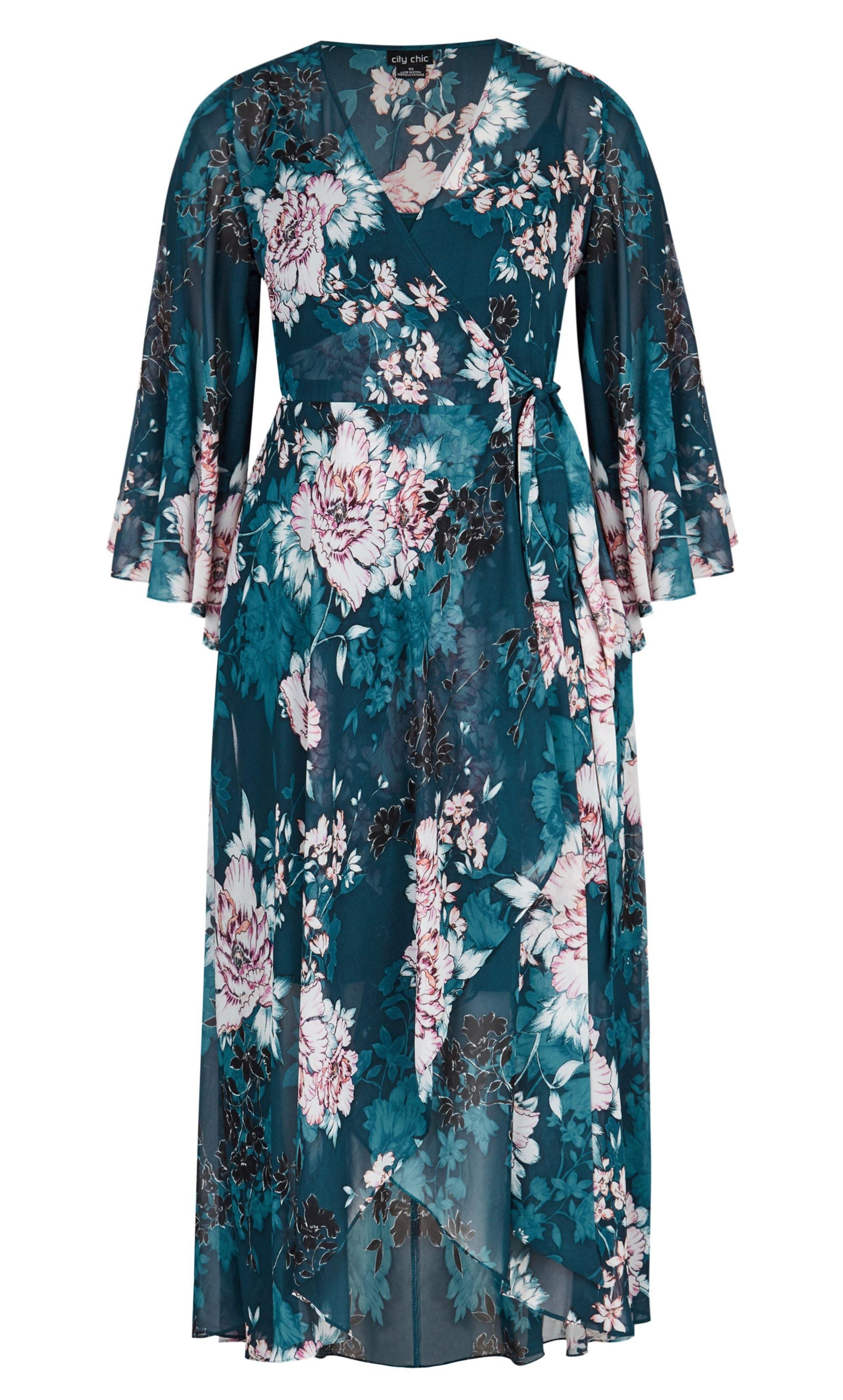 Plus Size Jade Blossom Maxi Dress