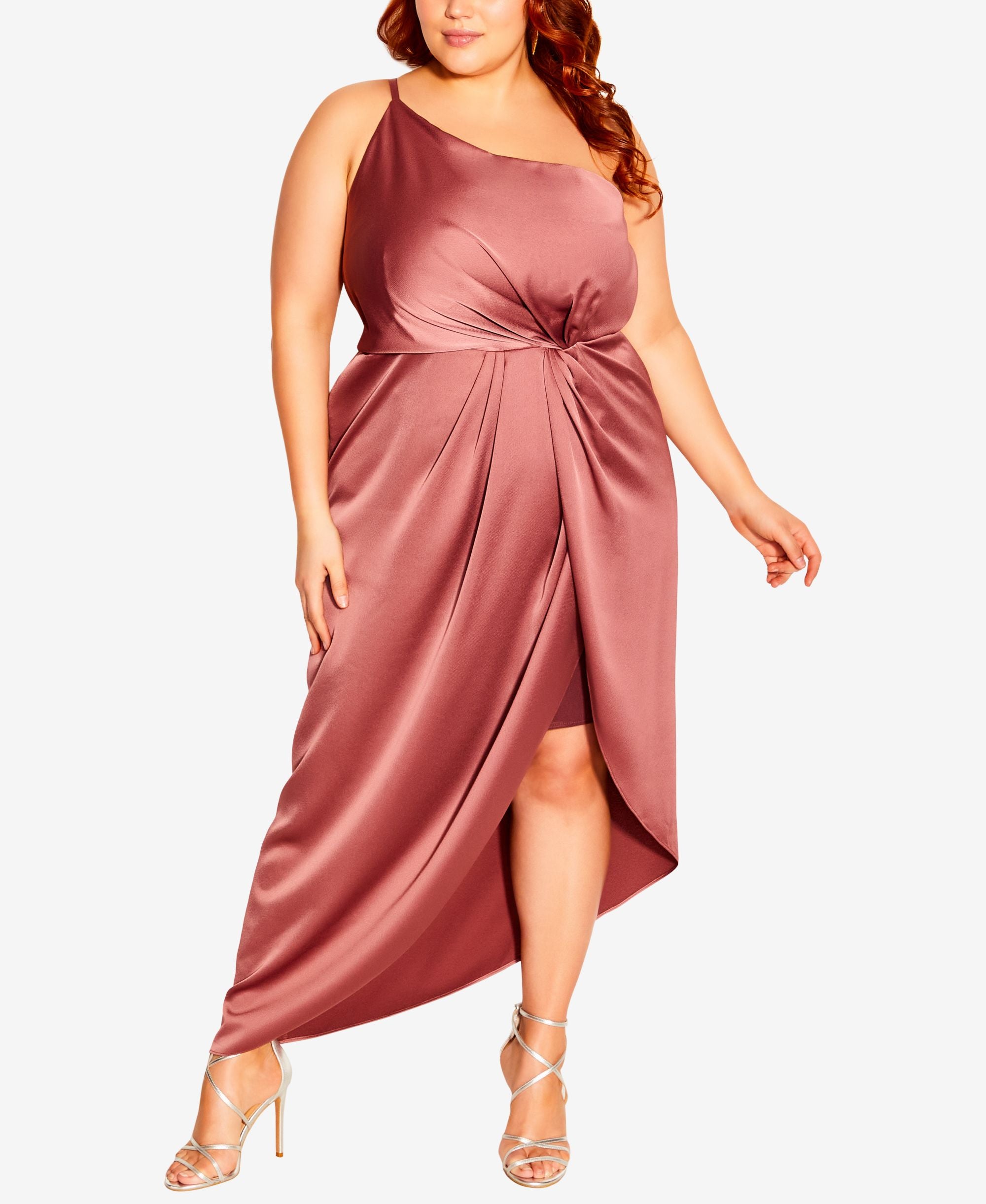 City Chic Trendy Plus Size Sensual One-Shoulder Maxi Dress
