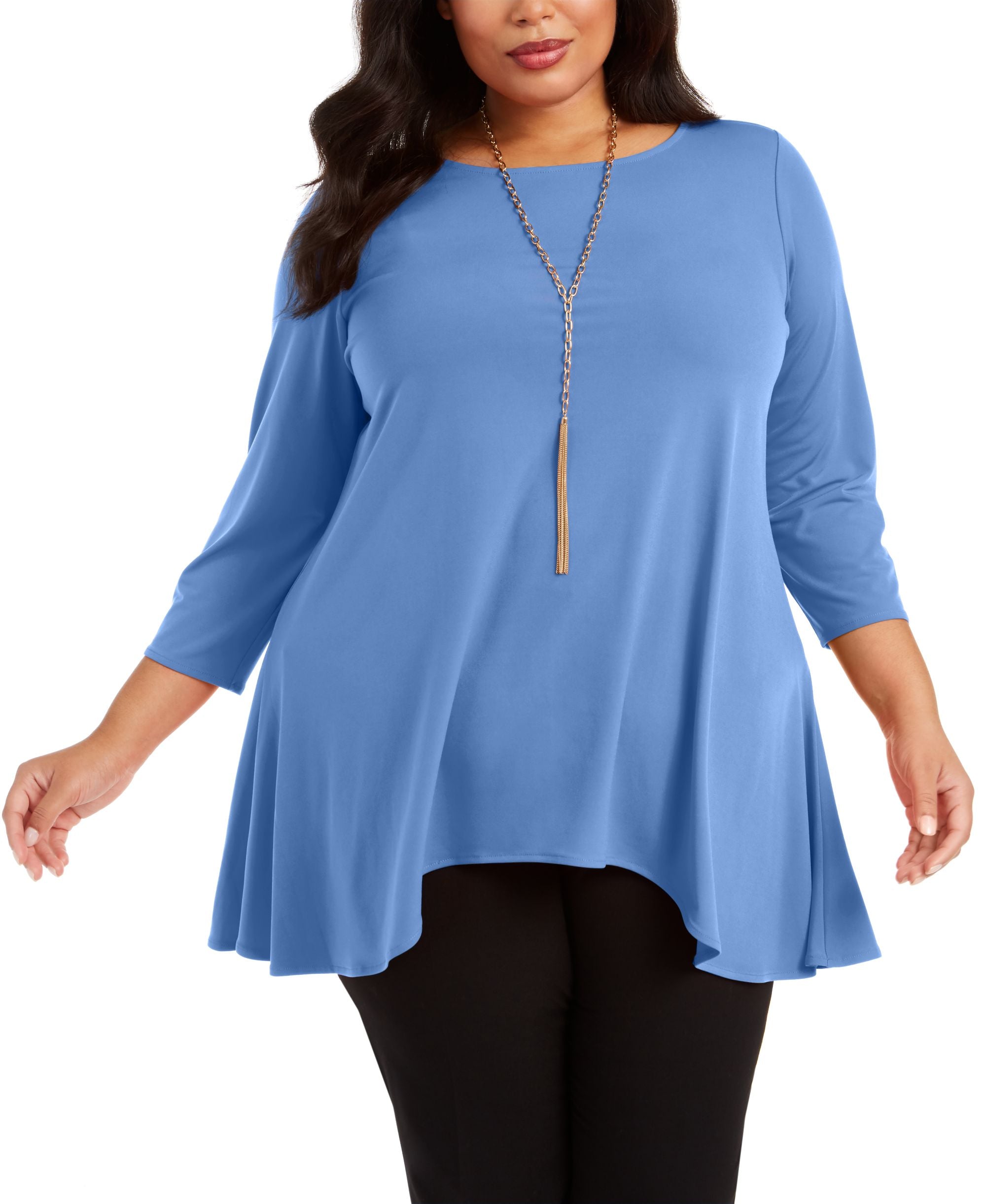 Alfani Plus Size Solid Swing Top