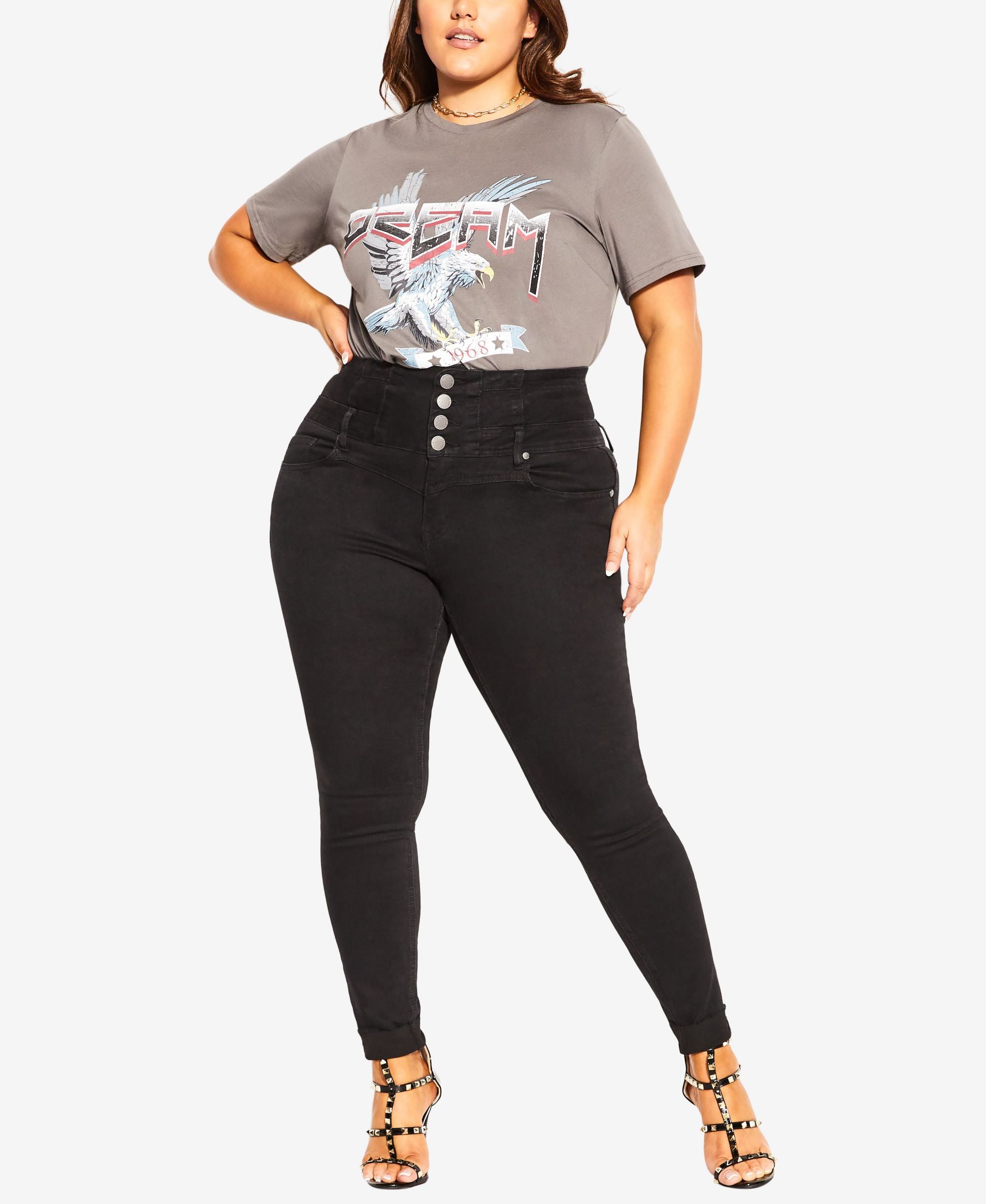 City Chic Trendy Plus Size Western Harley Jeans