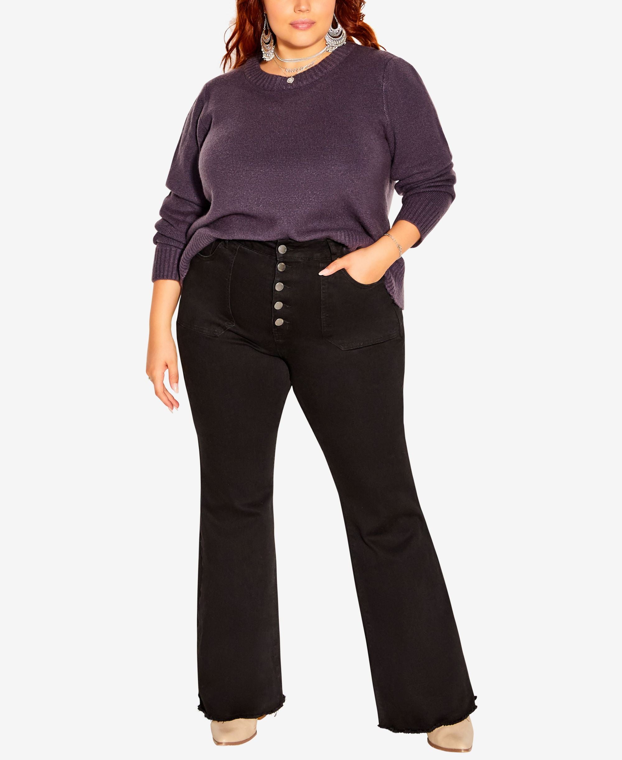 City Chic Trendy Plus Size Angel Flare Jeans