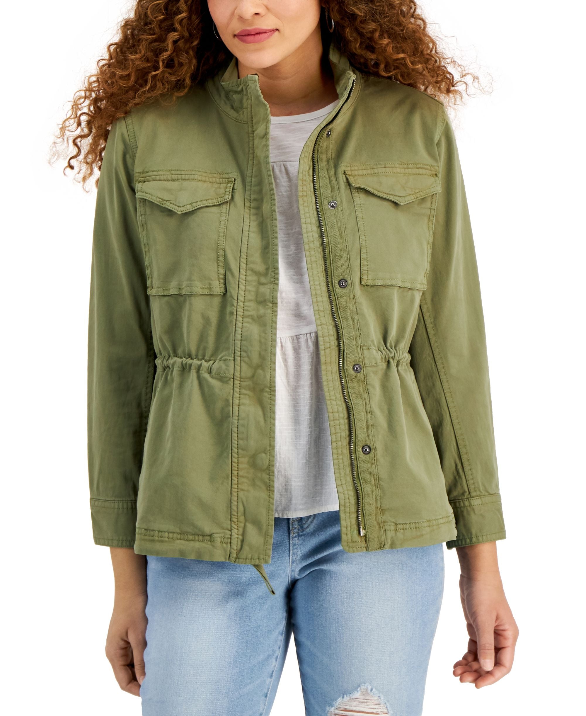 Style & Co Petite Cotton Utility Jacket