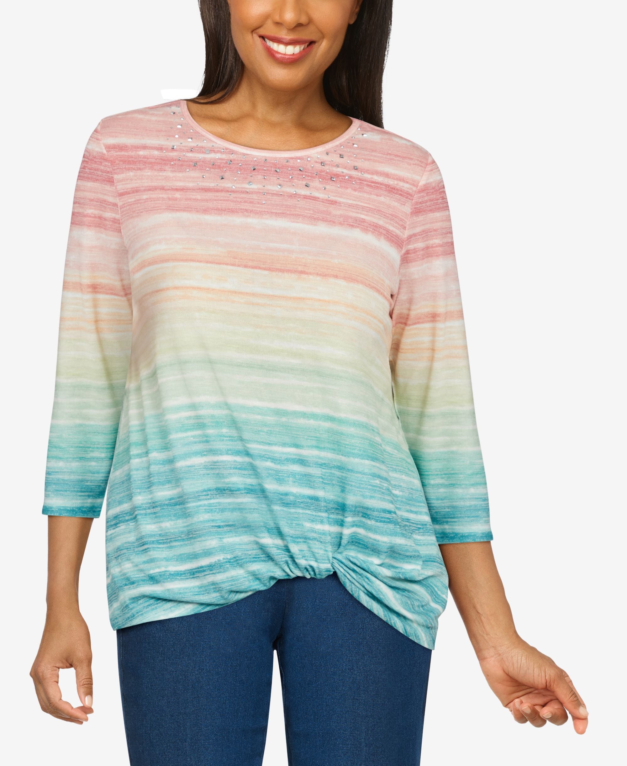 Plus Size Peachy Keen Ombre Knit Top