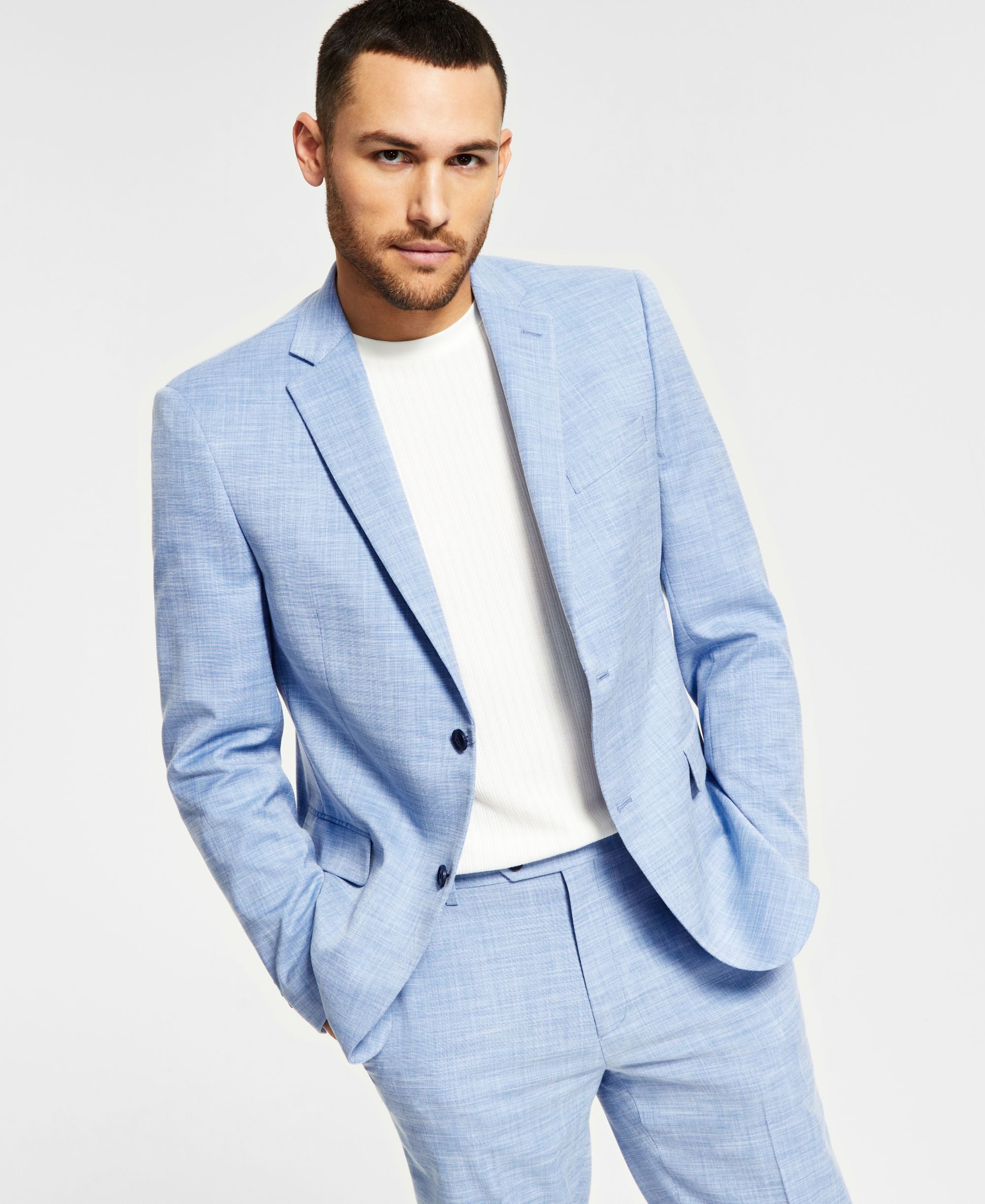 Men's Slim-Fit Stretch Solid Suit Jacket