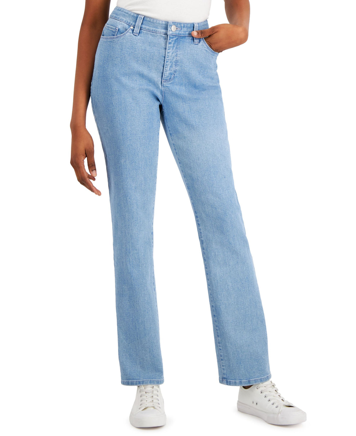 Charter Club Womens Lexington Tummy Control Straight Leg Jeans