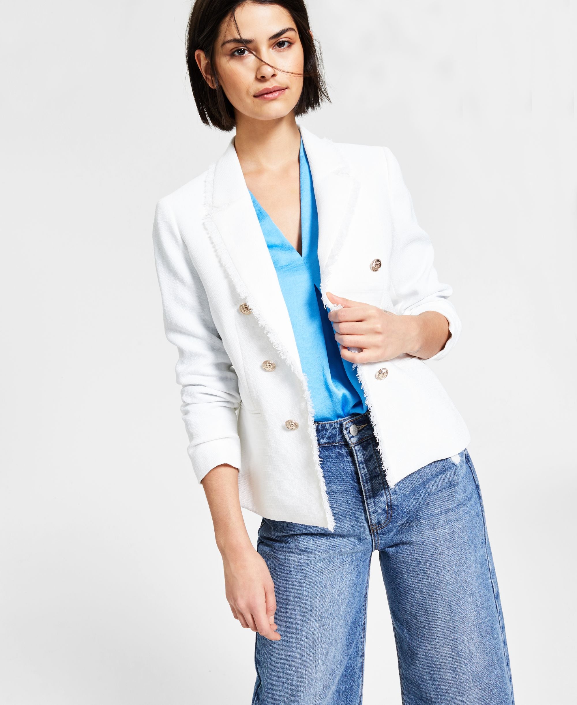 Bar III Womens Tweed Jacket