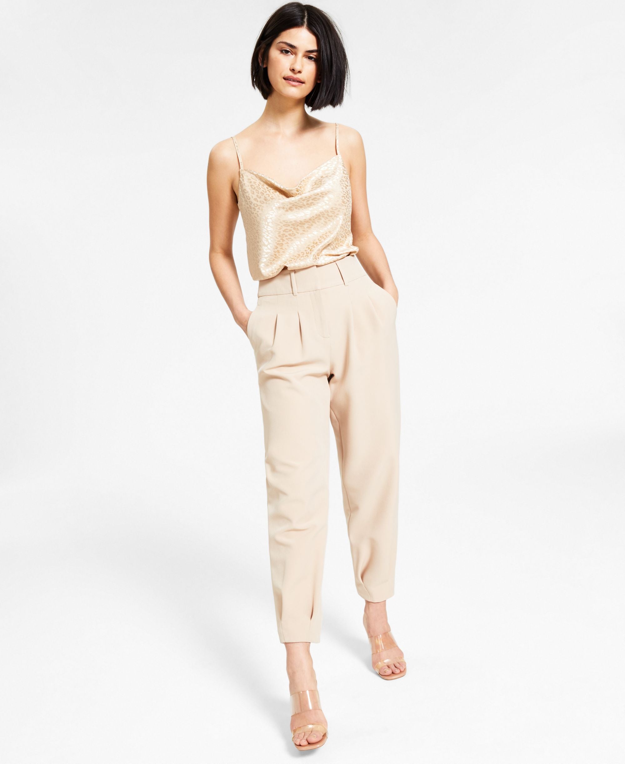 Bar III Pleated Ankle Pants